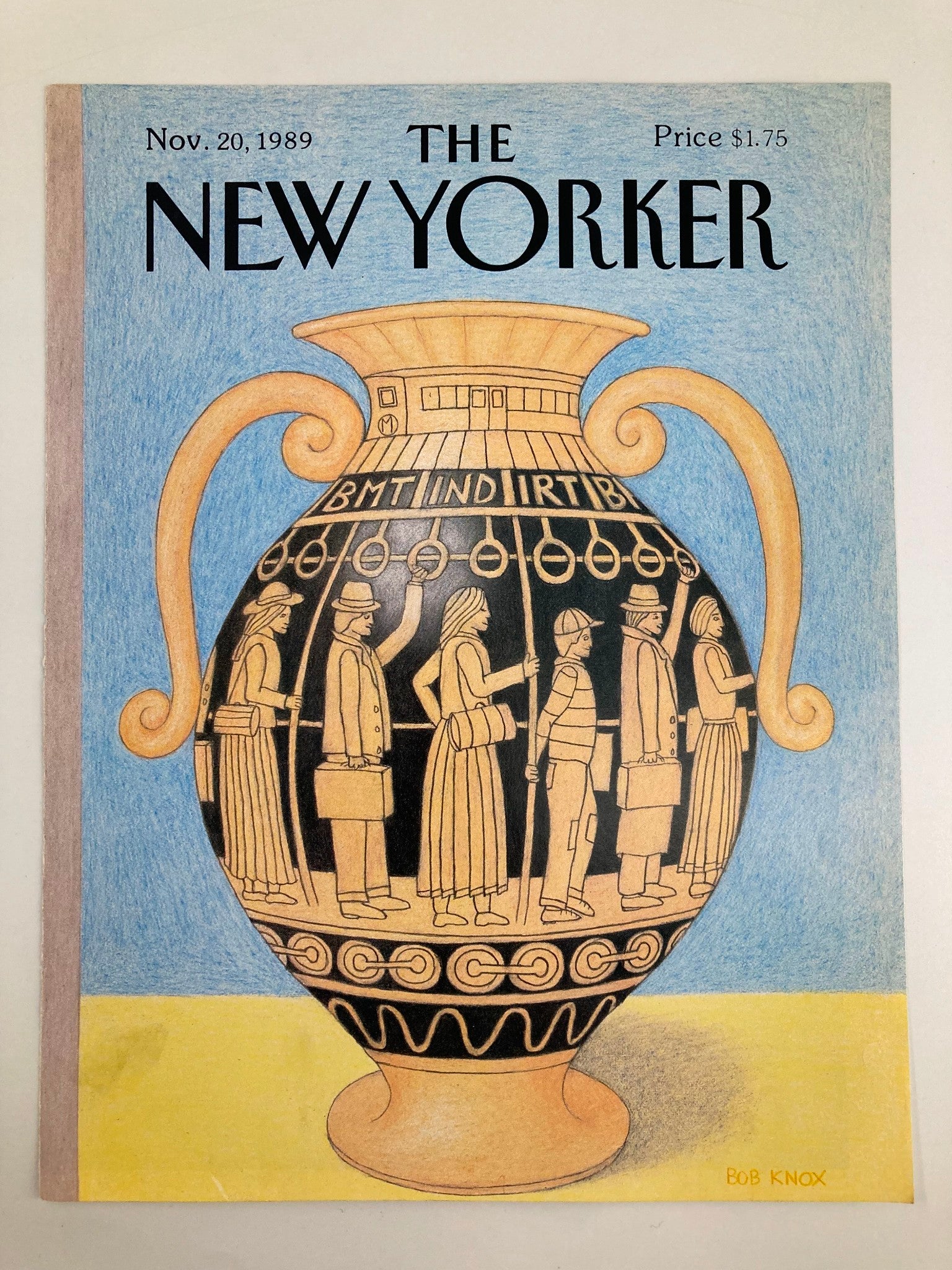 COVER ONLY The New Yorker November 20 1989 Egyptian Canopic Jar by Bob Knox