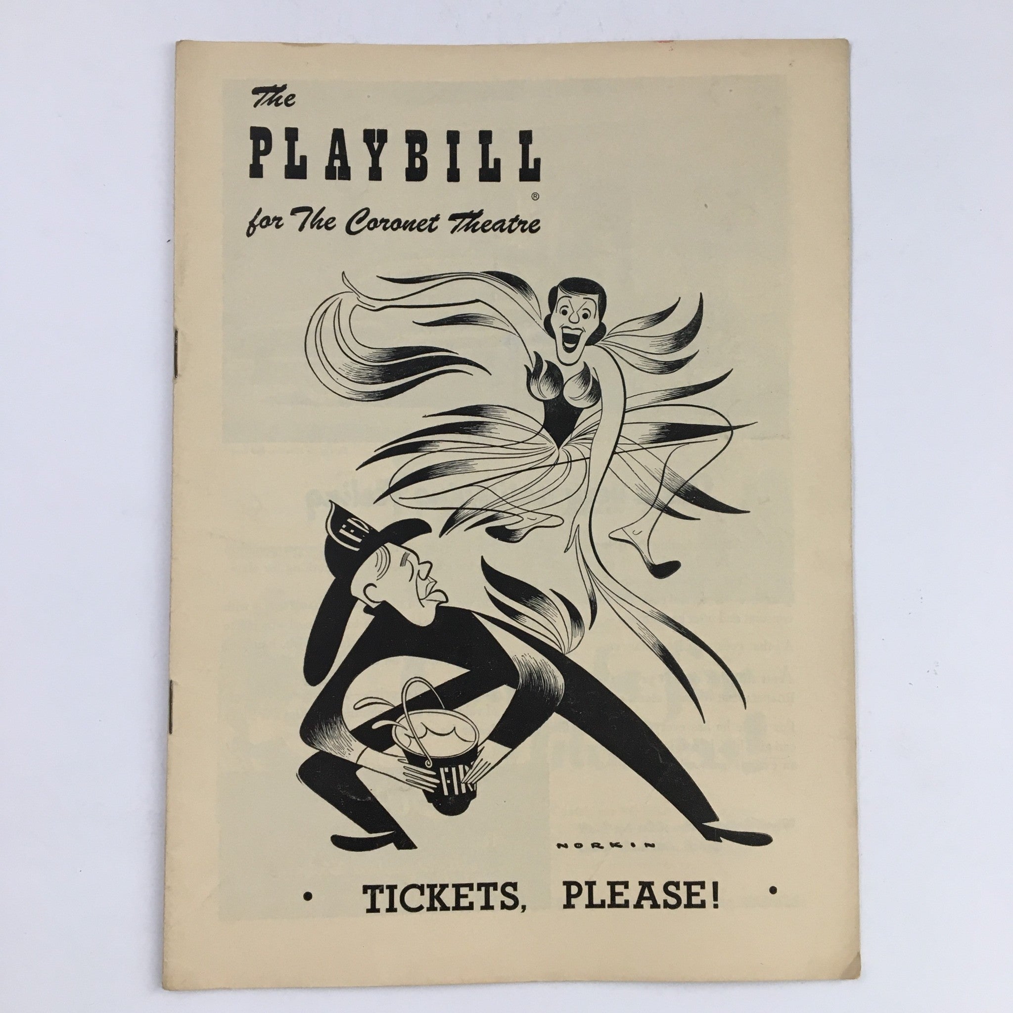 1950 Playbill Coronet Theatre Arthur Klein Presents Tickets, Please!