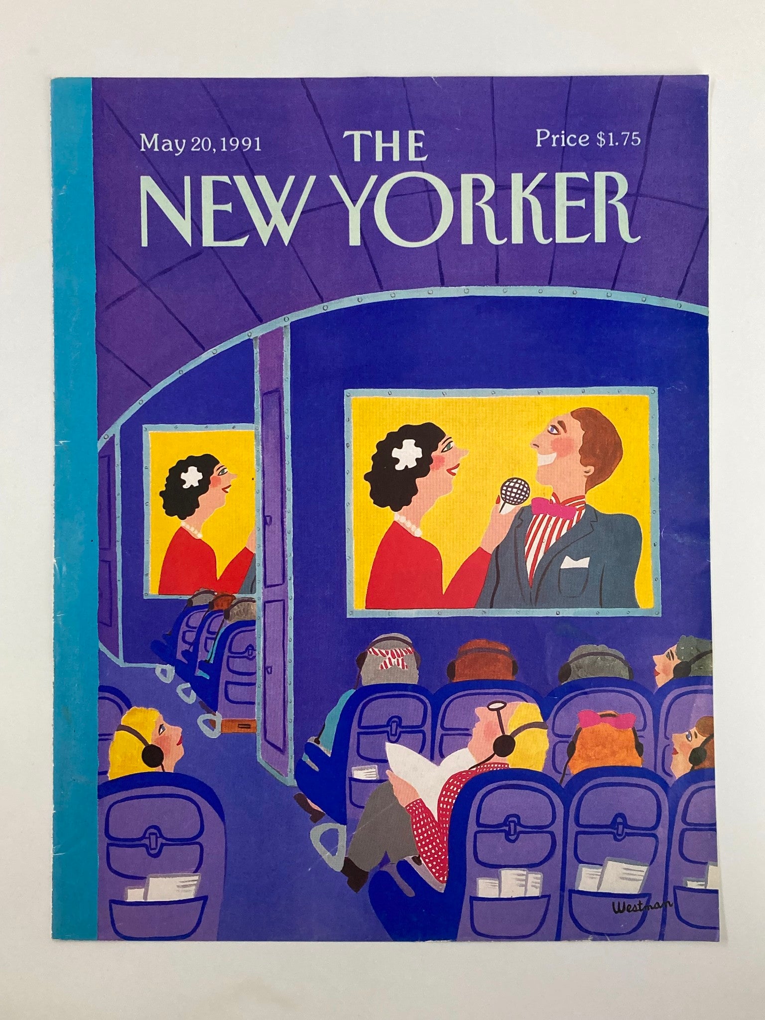 COVER ONLY The New Yorker May 20 1991 Plane Cinemea by Barbara Westman No Label