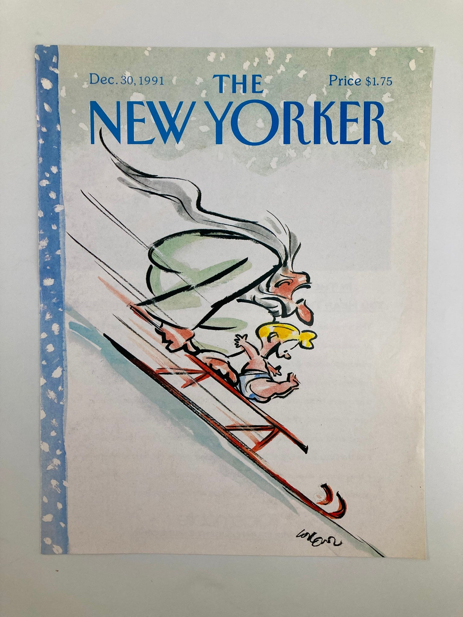 COVER ONLY The New Yorker December 30 1991 Baby Delivery by Lee Lorenz No Label