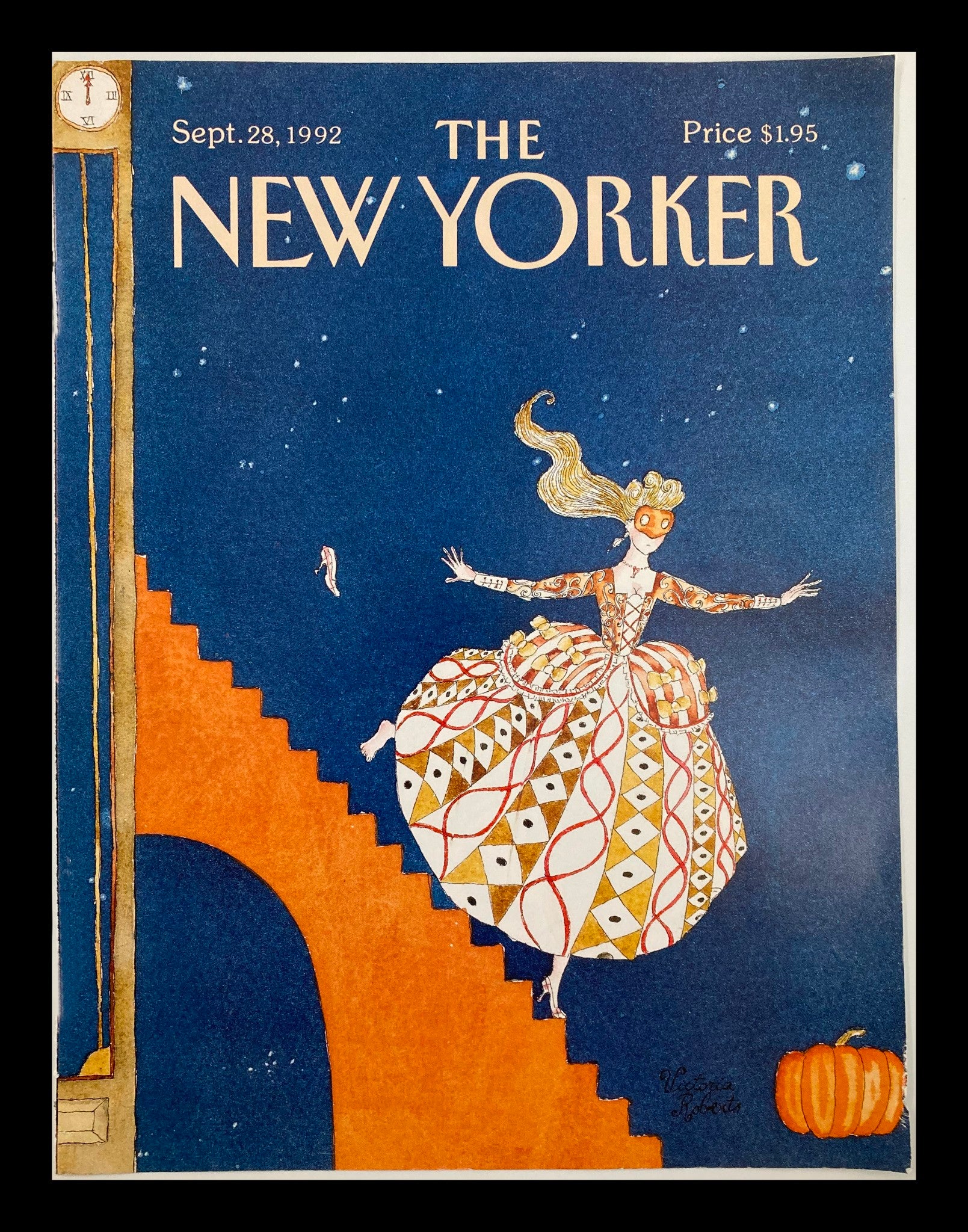 COVER ONLY The New Yorker September 28 1992 Shoe Pumpkin by Victoria Roberts