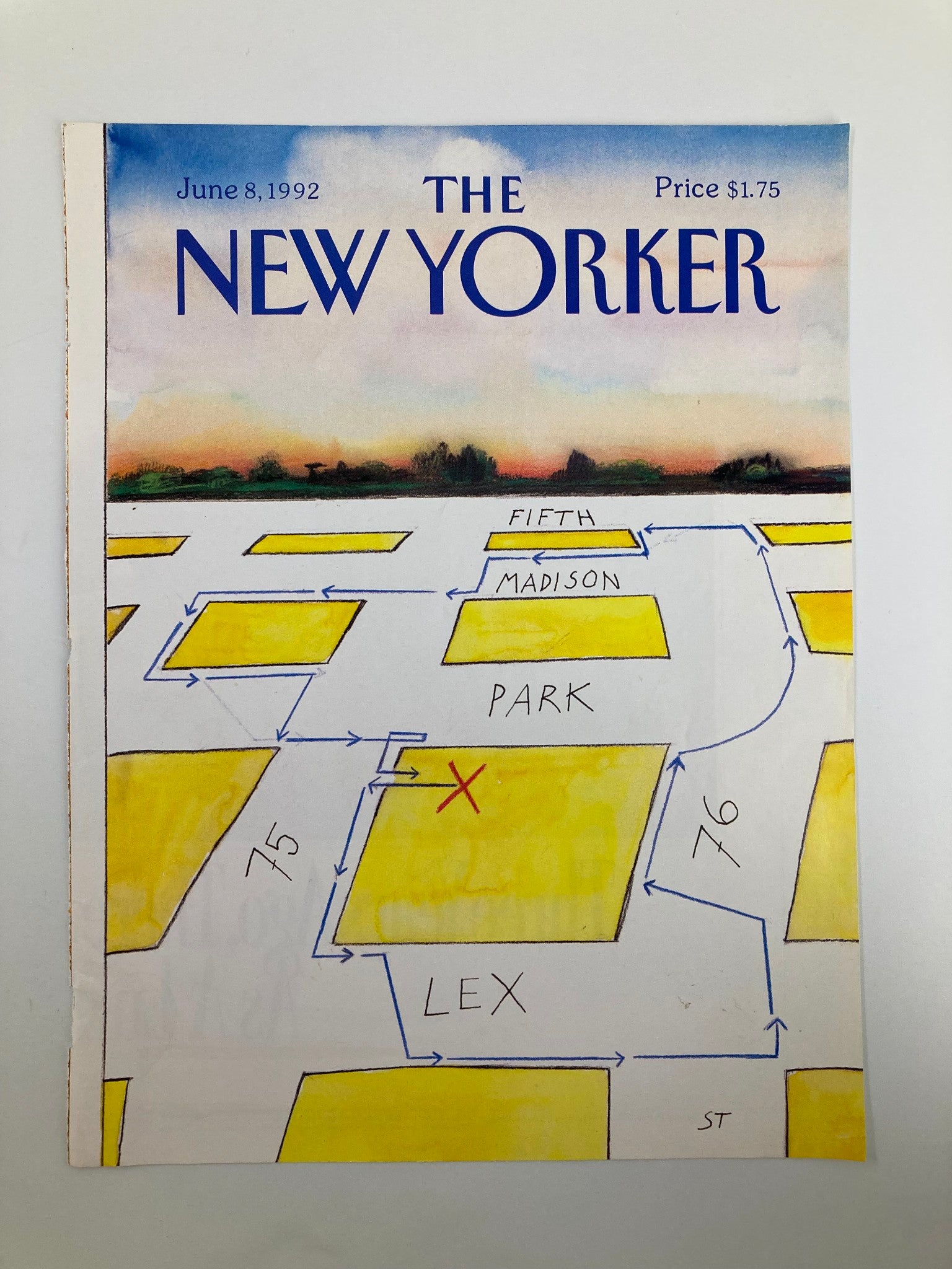 COVER ONLY The New Yorker June 8 1992 NYC Streets by Saul Steinberg No Label