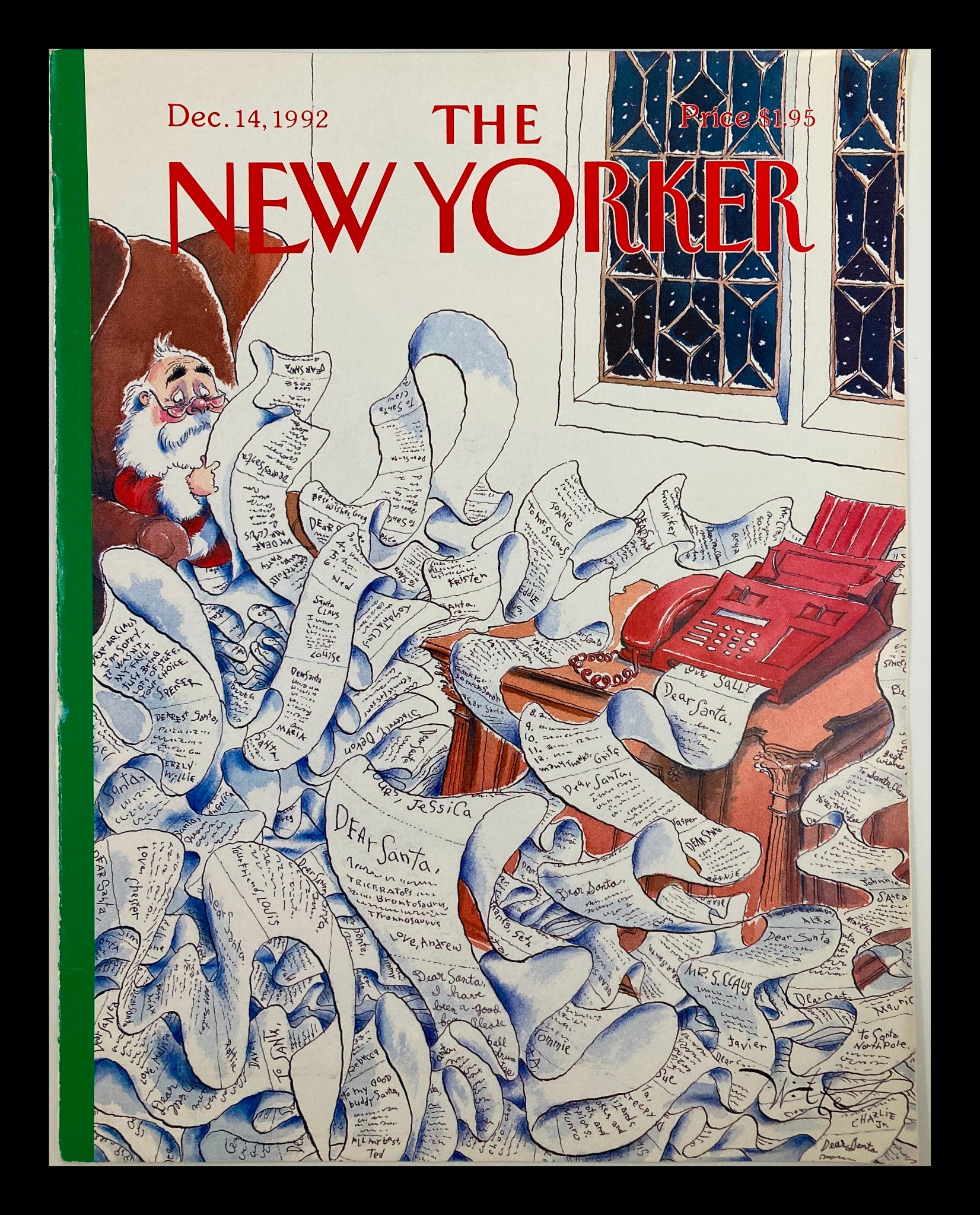 COVER ONLY The New Yorker December 14 1992 Santa's Long List by Roxie Munro