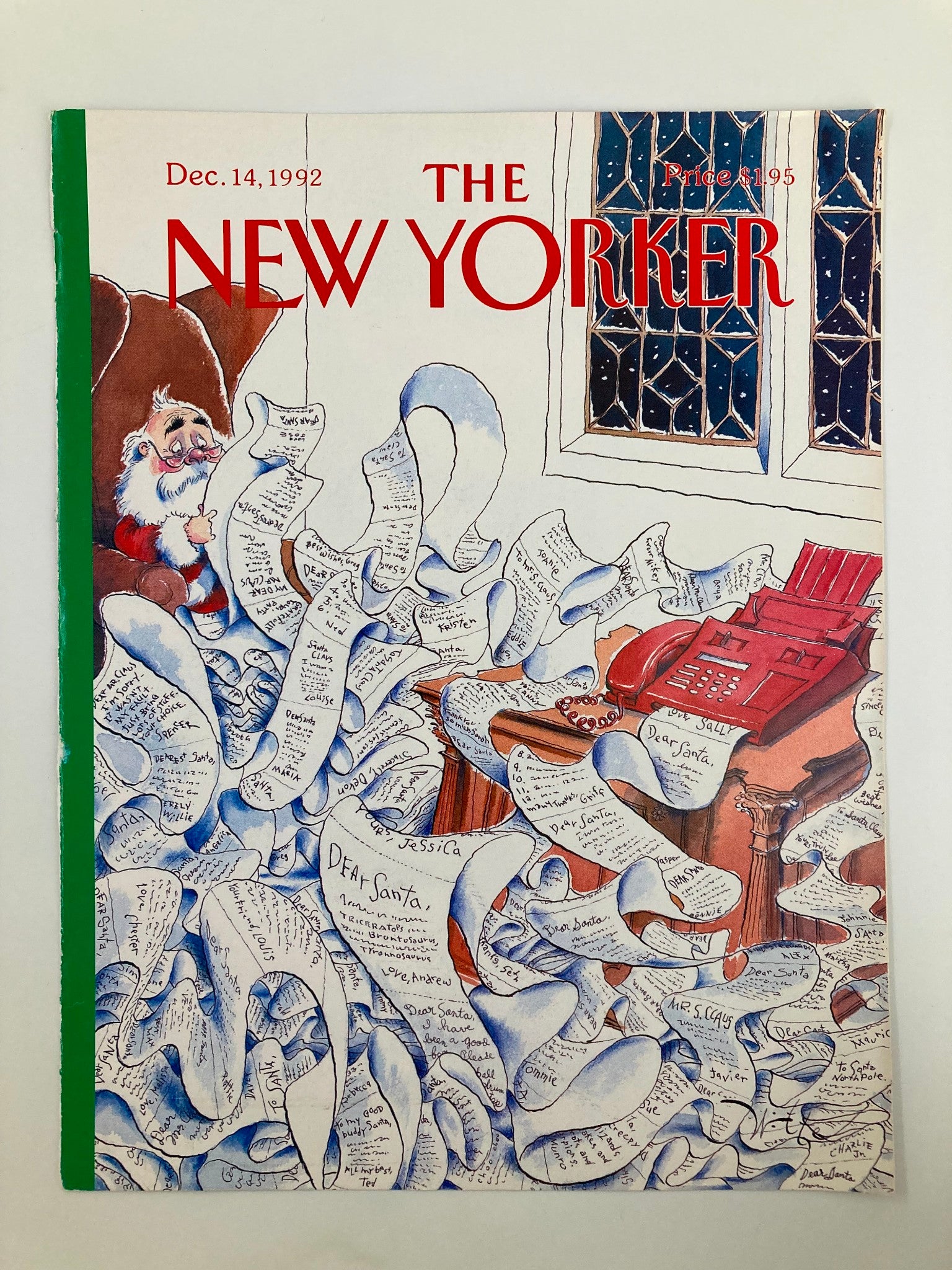 COVER ONLY The New Yorker December 14 1992 Santa's Long List by Roxie Munro