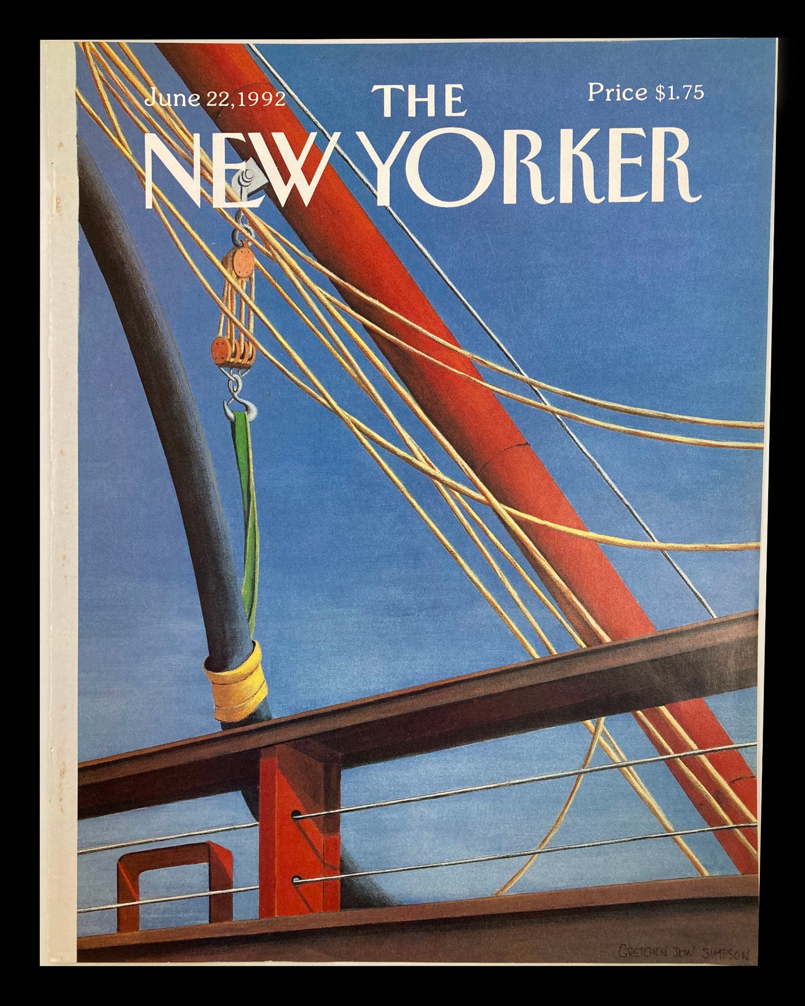 COVER ONLY The New Yorker June 22 1992 Ship by Gretchen Dow Simpson No Label