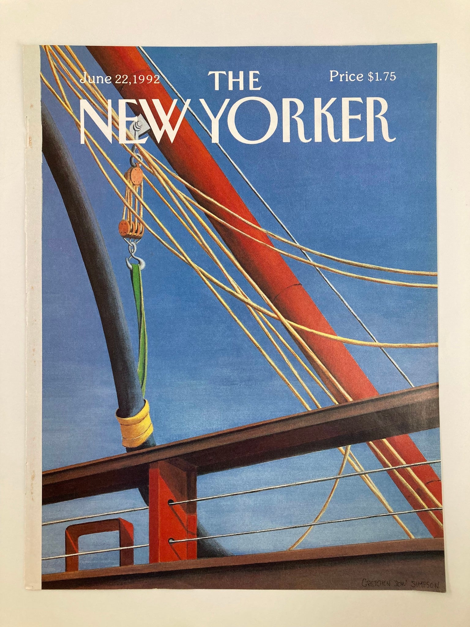 COVER ONLY The New Yorker June 22 1992 Ship by Gretchen Dow Simpson No Label