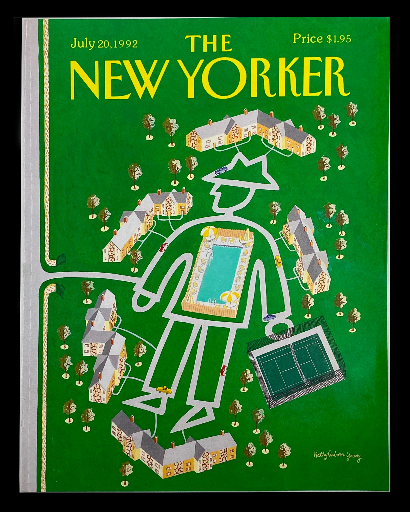 COVER ONLY The New Yorker July 20 1992 Human Town by Kathy Osborn Young No Label