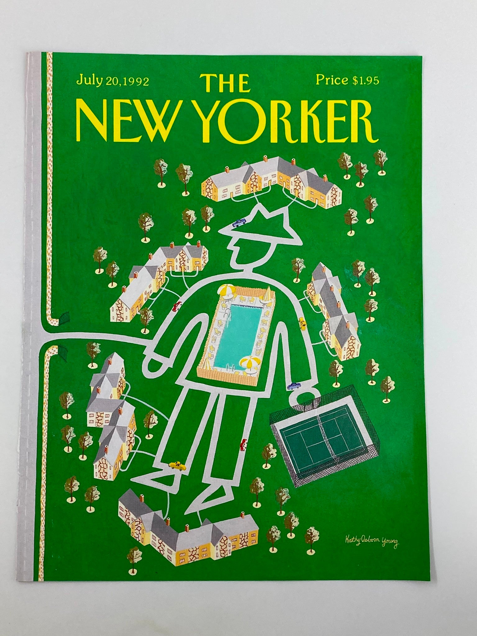 COVER ONLY The New Yorker July 20 1992 Human Town by Kathy Osborn Young No Label