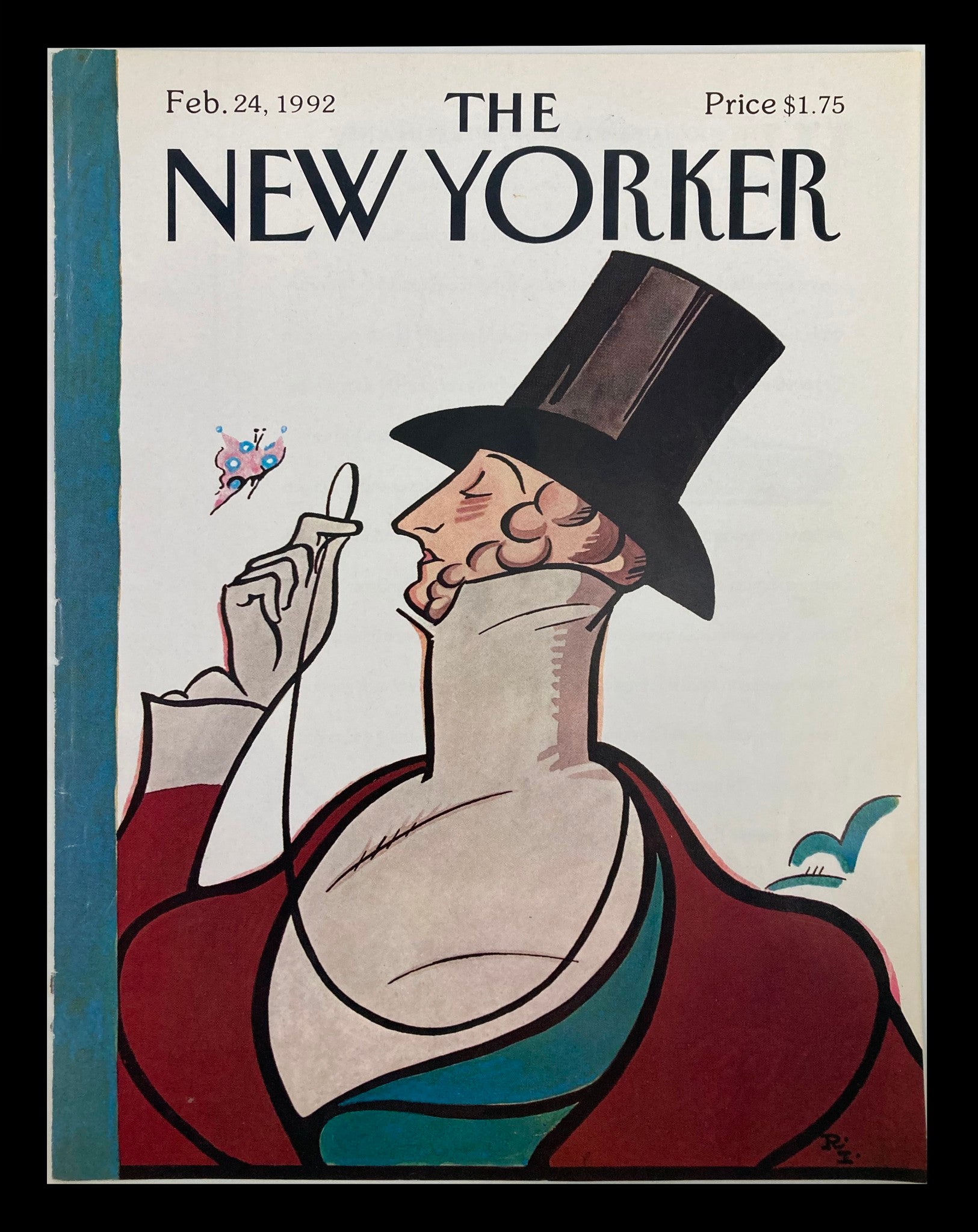 COVER ONLY The New Yorker February 24 1992 Eustace Tilley by Rea Irvin No Label