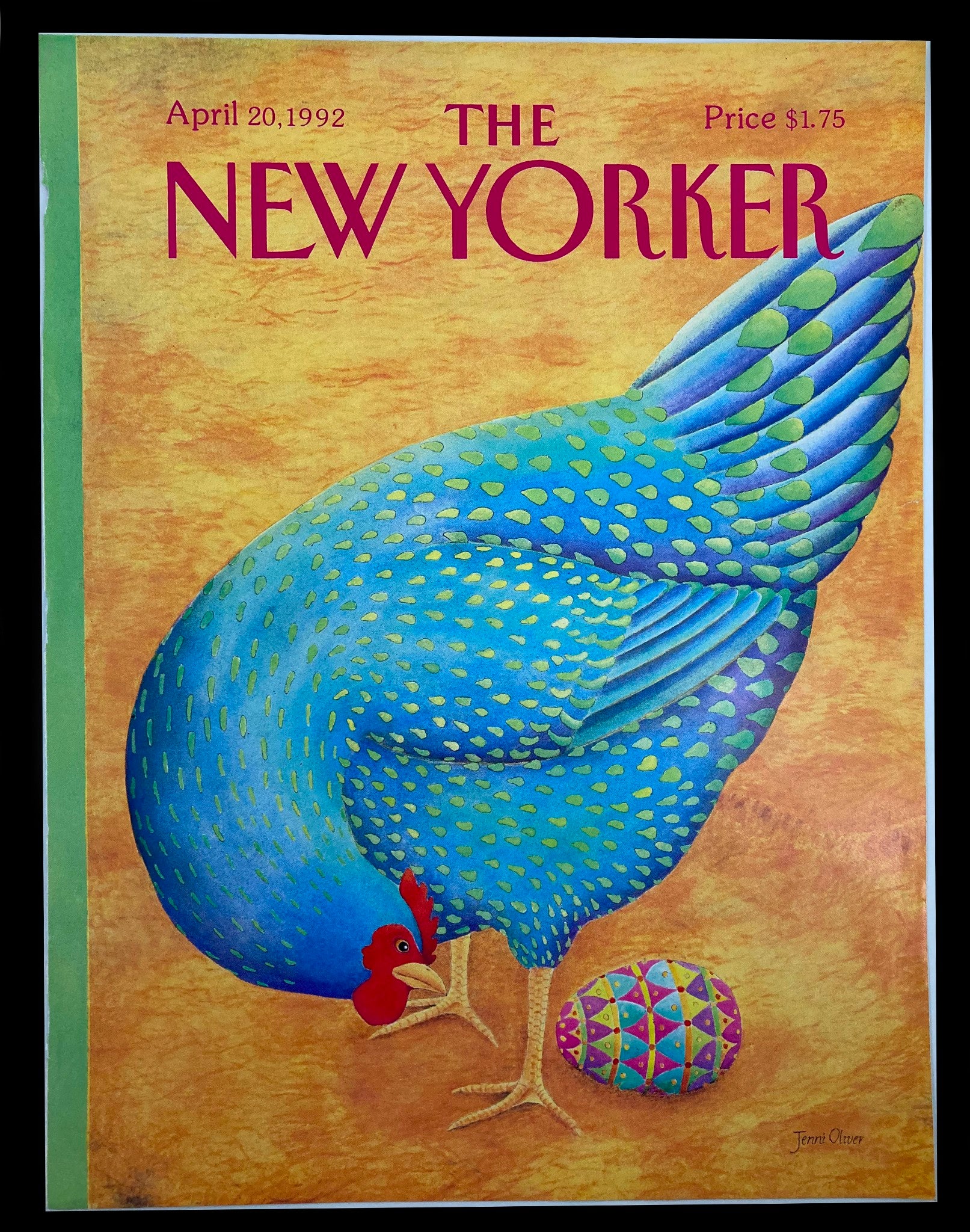 COVER ONLY The New Yorker April 20 1992 Chicken Lays Egg by Jenni Oliver