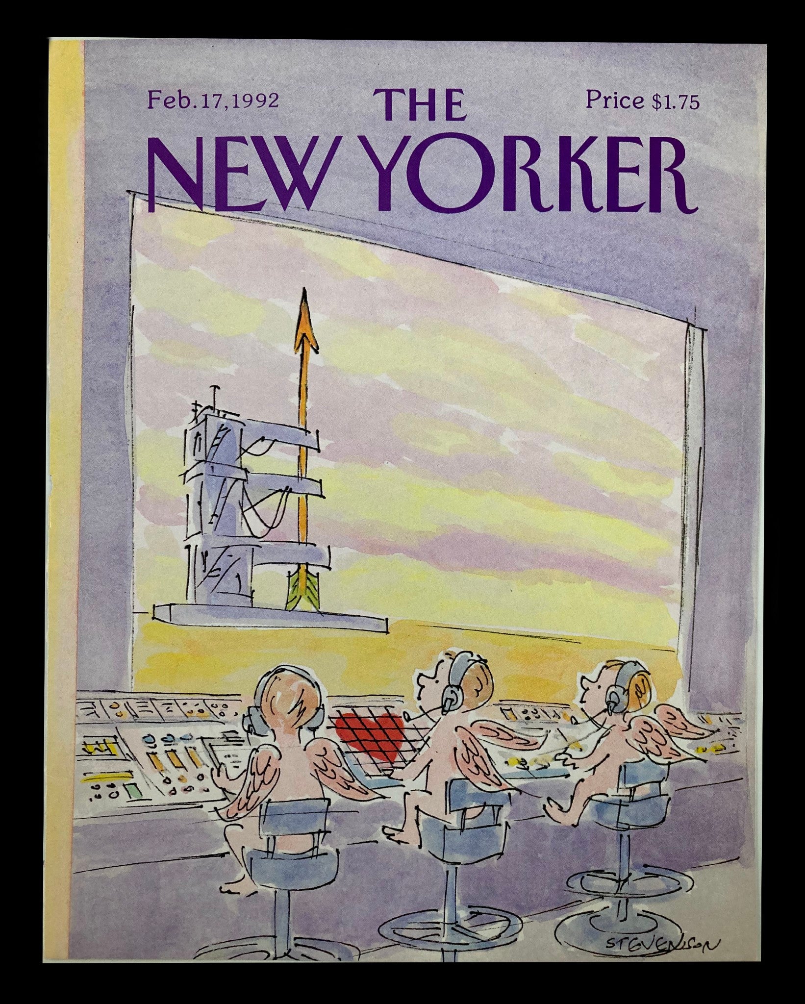 COVER ONLY The New Yorker February 17 1992 Cupids Incharge by James Stevenson