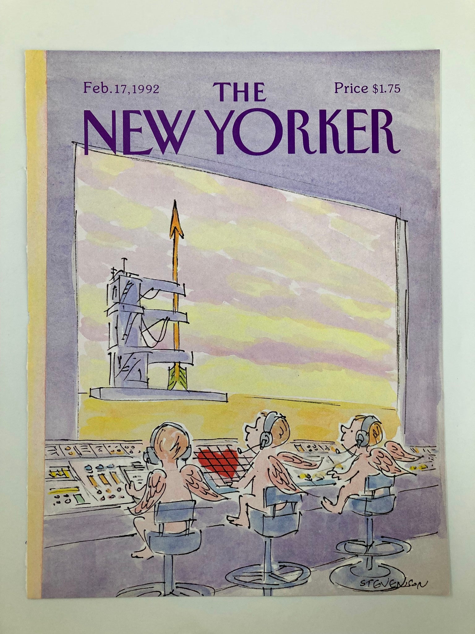 COVER ONLY The New Yorker February 17 1992 Cupids Incharge by James Stevenson