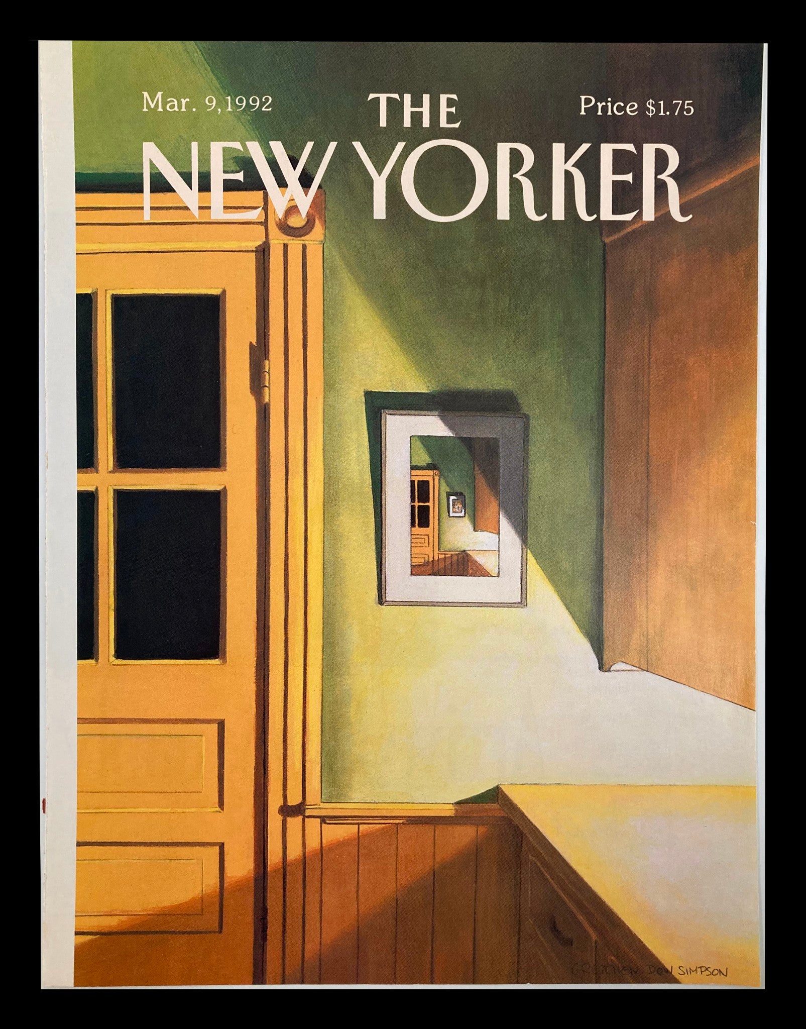 COVER ONLY The New Yorker March 9 1992 Great Illusion by Gretchen Dow Simpson