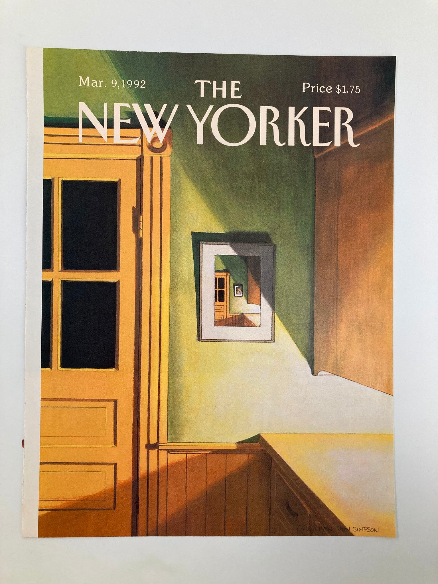 COVER ONLY The New Yorker March 9 1992 Great Illusion by Gretchen Dow Simpson