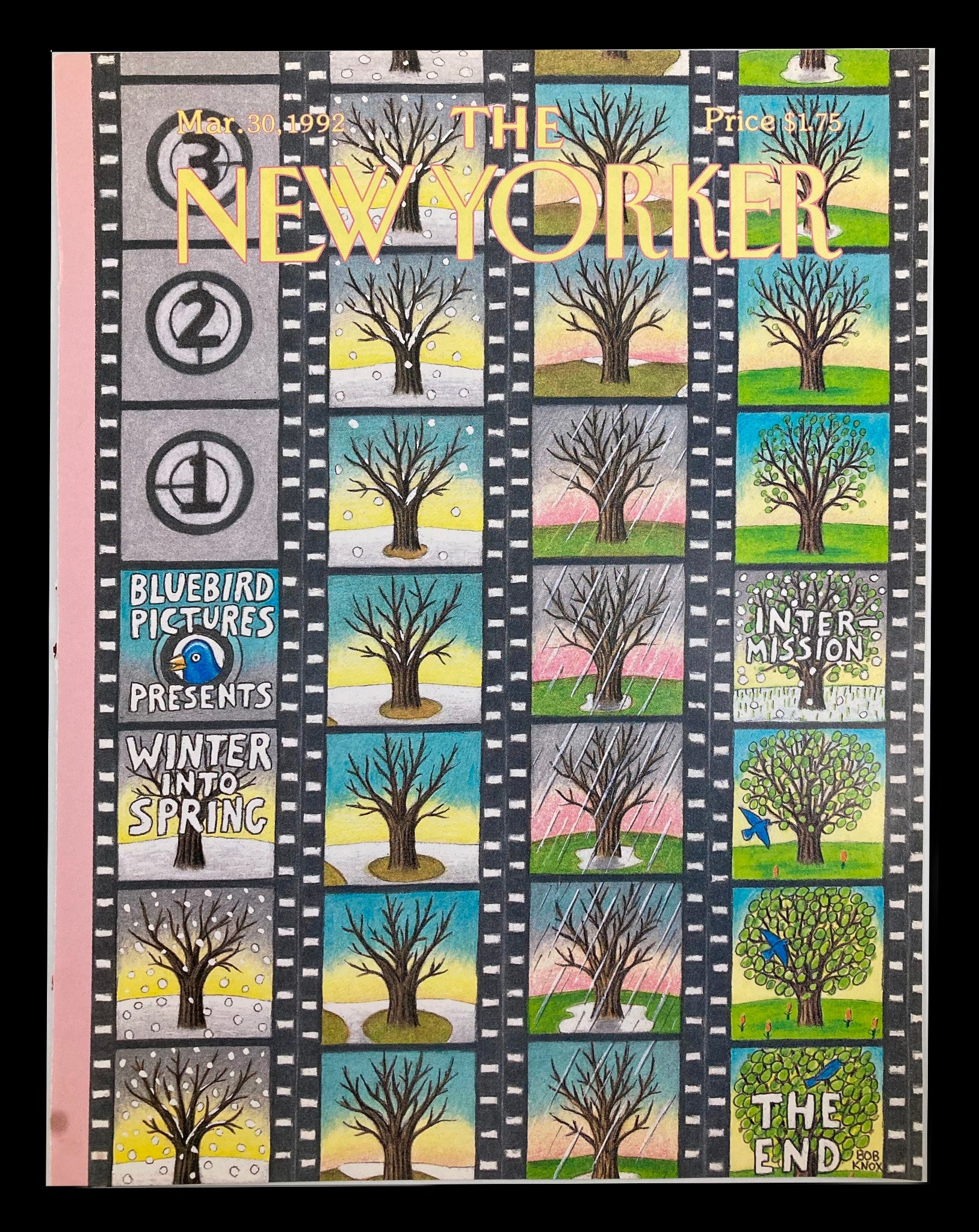 COVER ONLY The New Yorker March 30 1992 Winter Into Spring by Bob Knox No Label