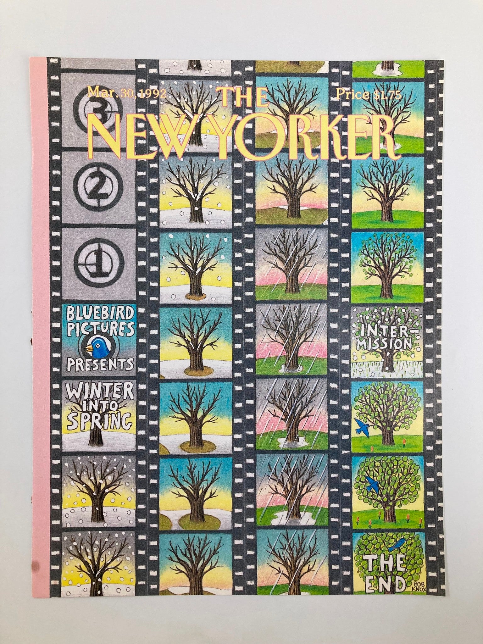 COVER ONLY The New Yorker March 30 1992 Winter Into Spring by Bob Knox No Label