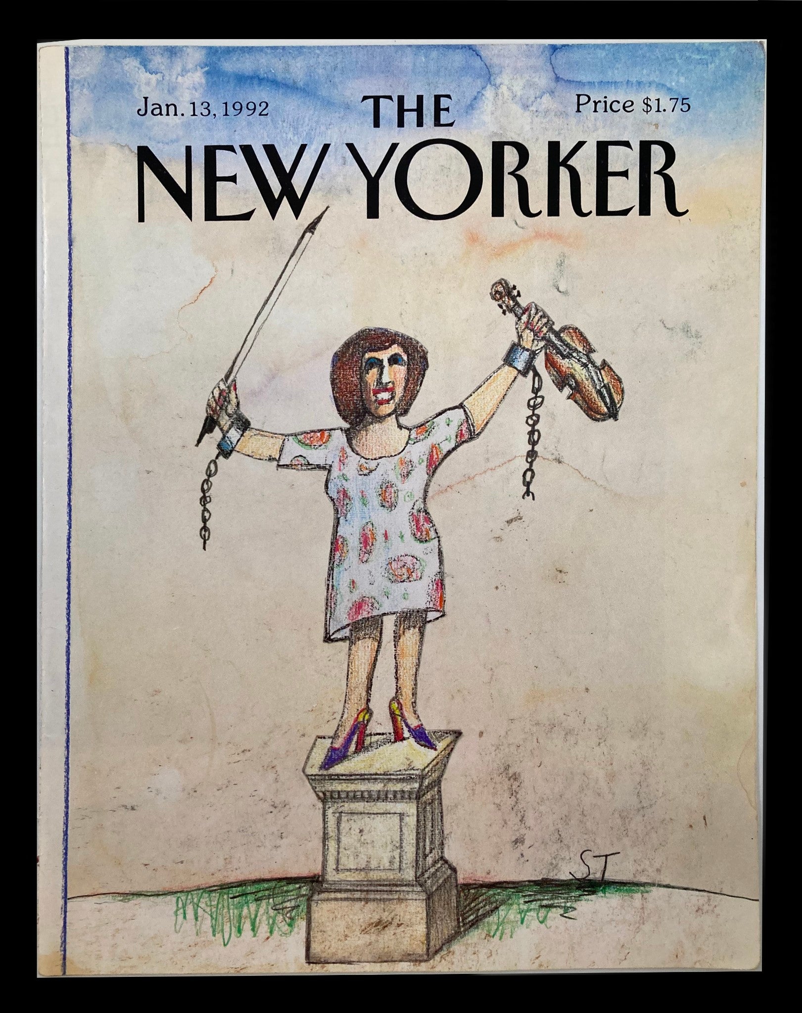 COVER ONLY The New Yorker January 13 1992 Freedom of Music by Saul Steinberg