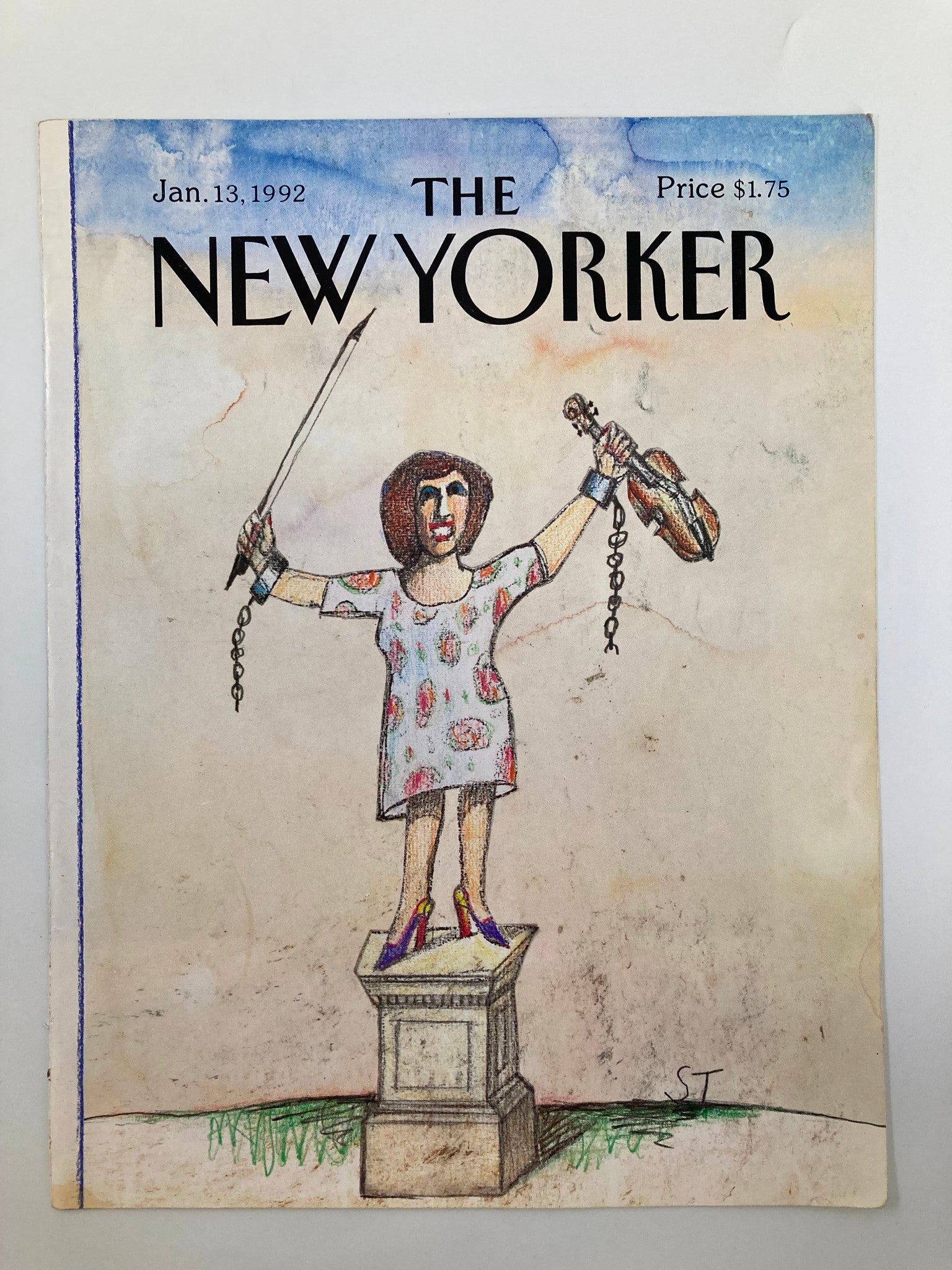 COVER ONLY The New Yorker January 13 1992 Freedom of Music by Saul Steinberg