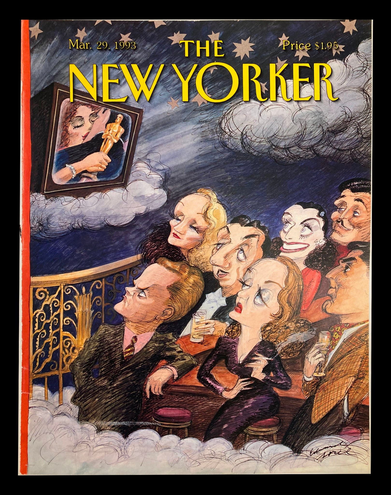 COVER ONLY The New Yorker March 29 1993 The Oscar Goes To by Edward Sorel