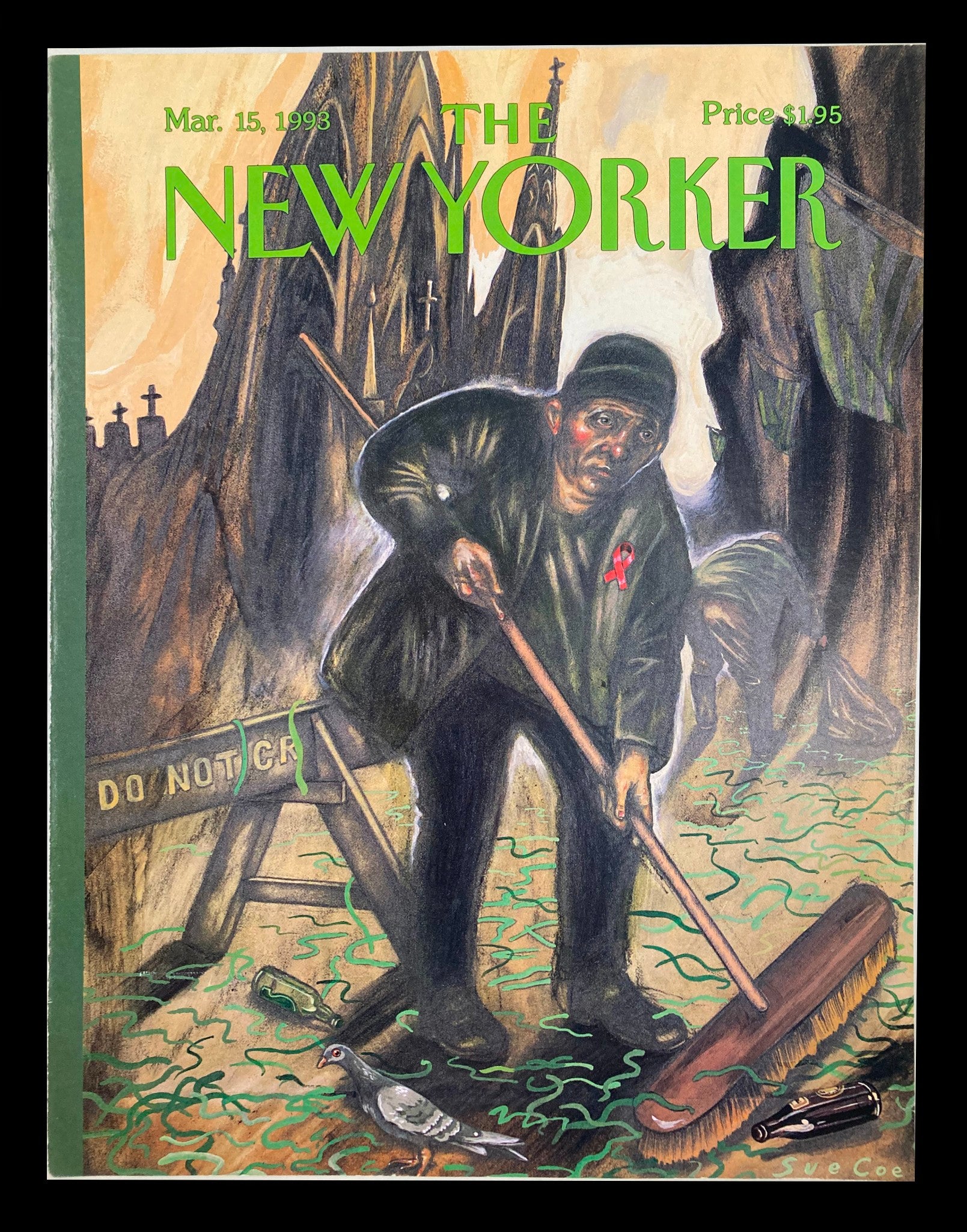 COVER ONLY The New Yorker March 15 1993 Do Not Cry by Sue Coe No Label