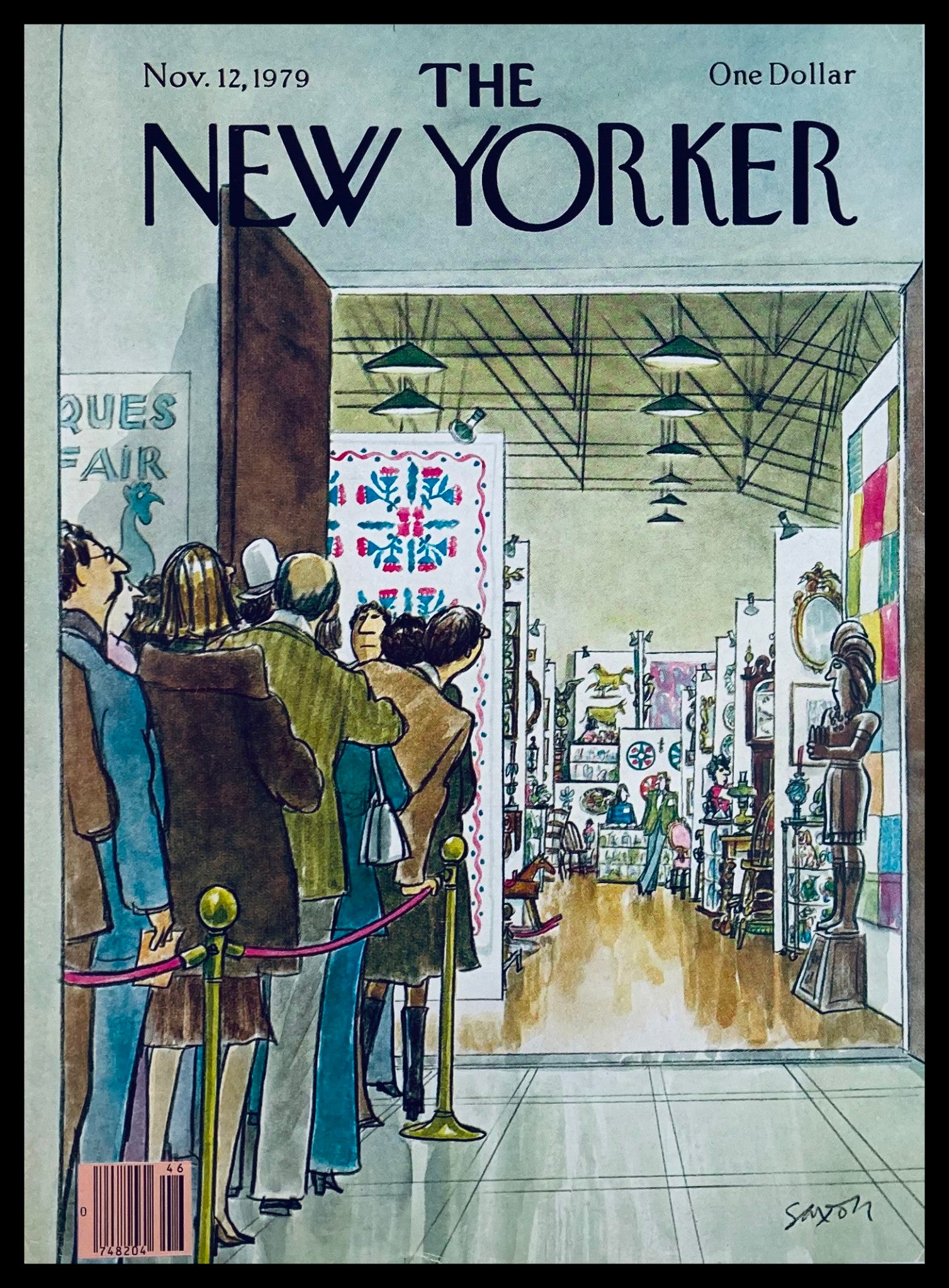 COVER ONLY The New Yorker November 12 1979 Art Show by Charles Saxon No Label