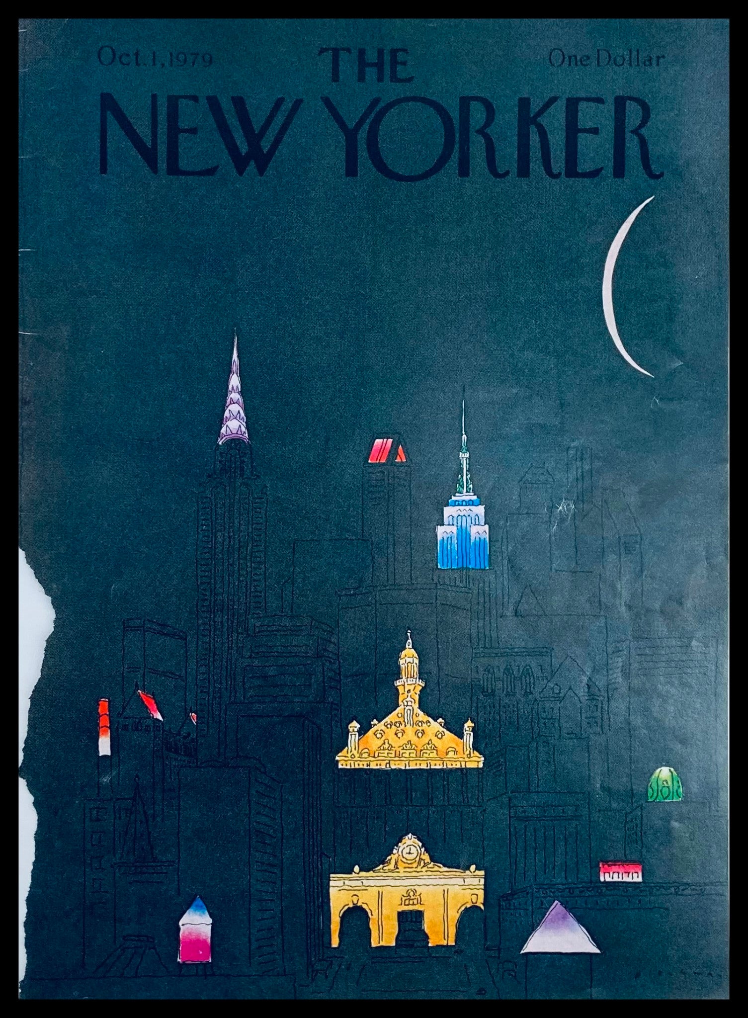 COVER ONLY The New Yorker October 1 1979 New York City by Art Blechman No Label