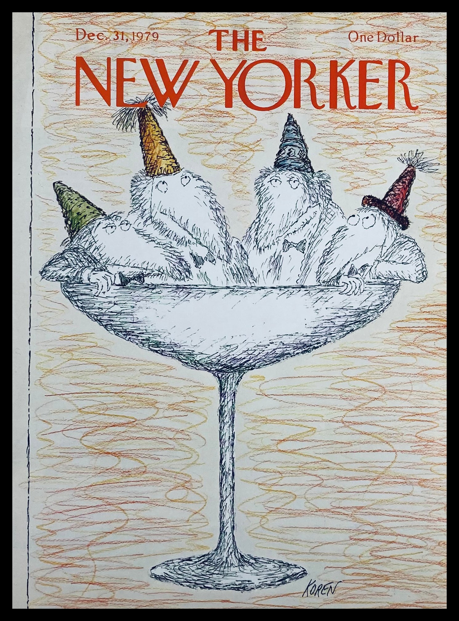 COVER ONLY The New Yorker December 31 1979 Cocktail Party by Edward Koren