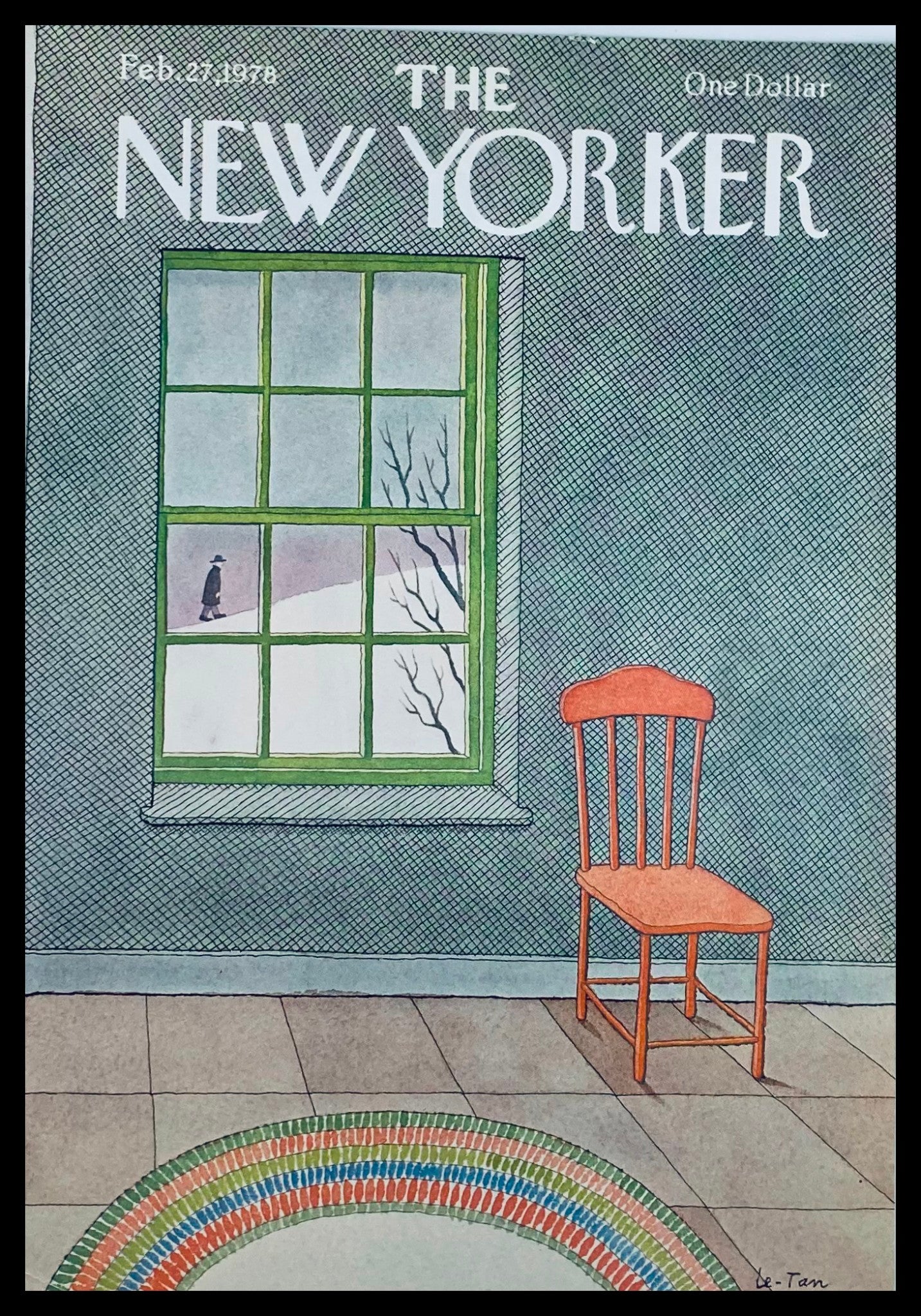 COVER ONLY The New Yorker February 27 1978 Through The Window by Pierre Le-Tan