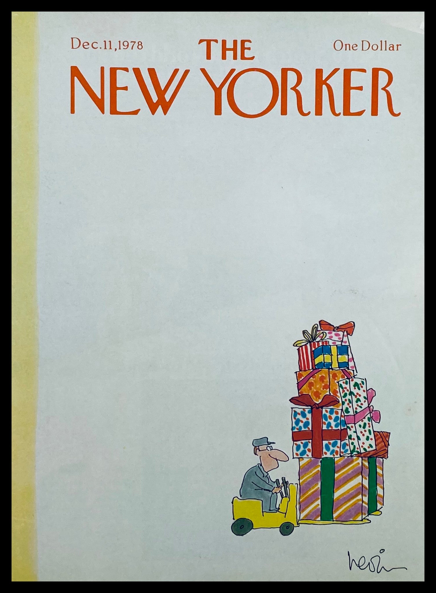 COVER ONLY The New Yorker December 11 1978 Christmas Gifts by Heidi Goennel