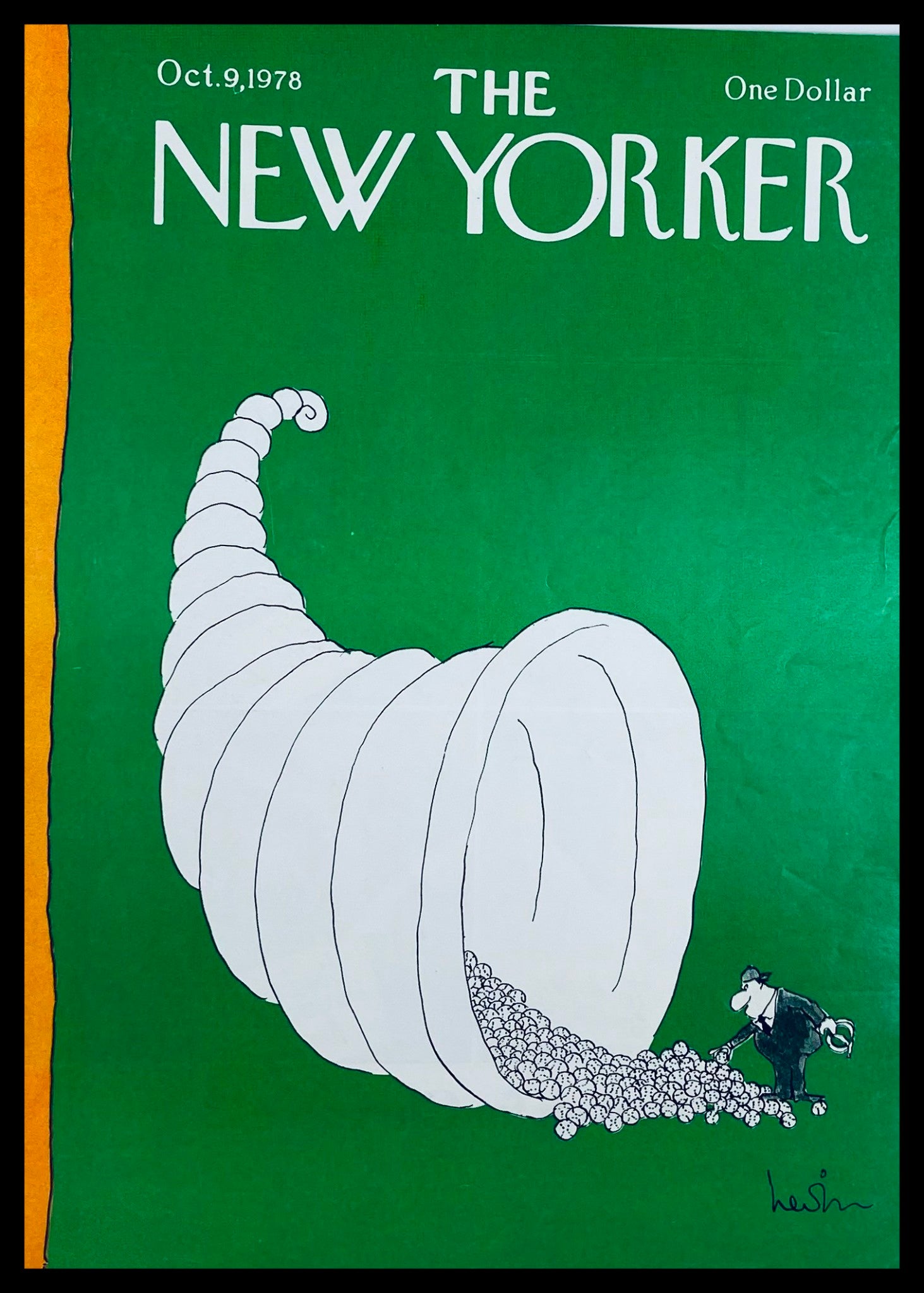 COVER ONLY The New Yorker October 9 1978 Ball Swooshing by Arnie Levin