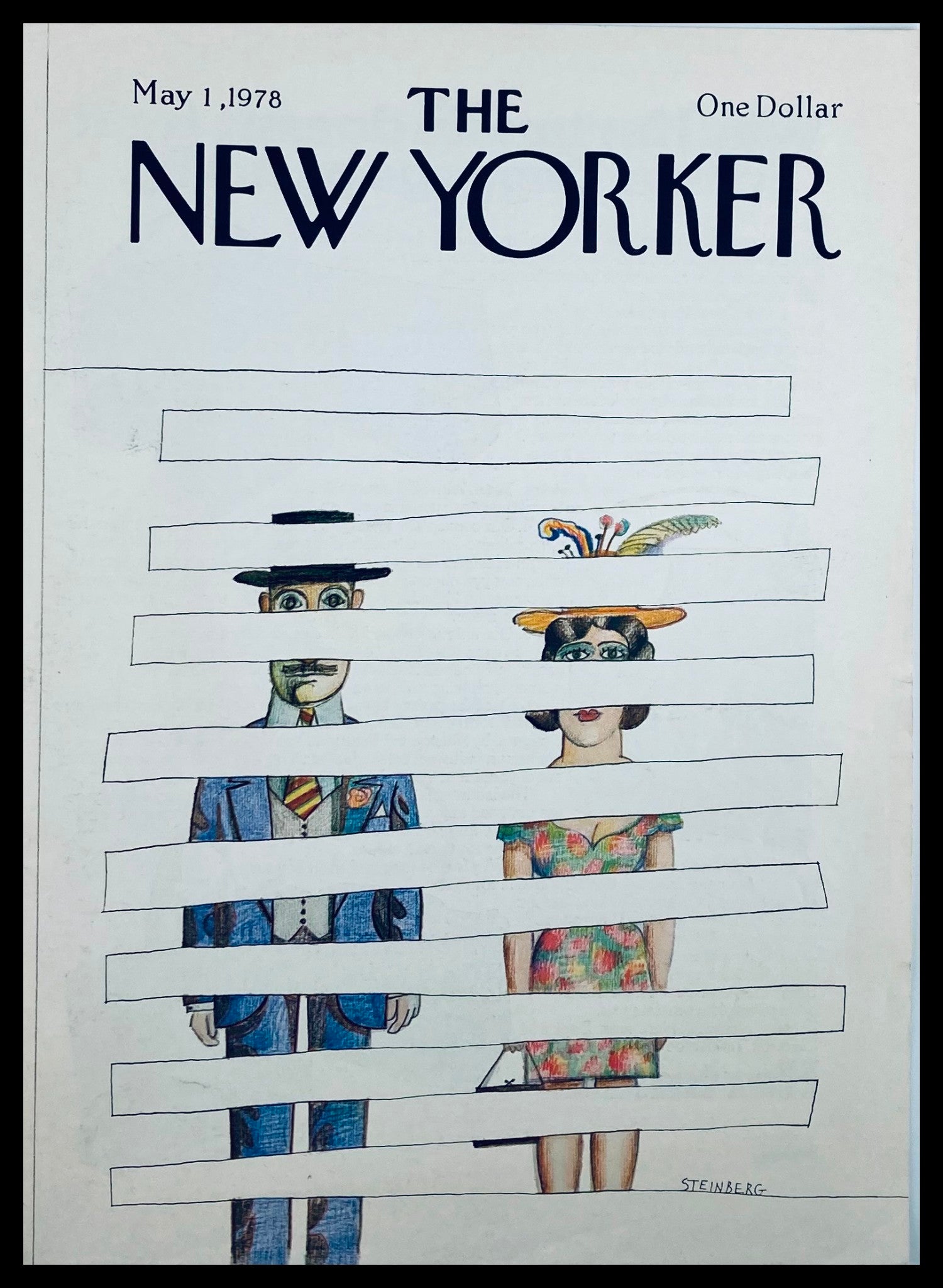 COVER ONLY The New Yorker May 1 1978 Spaces by Saul Steinberg No Label