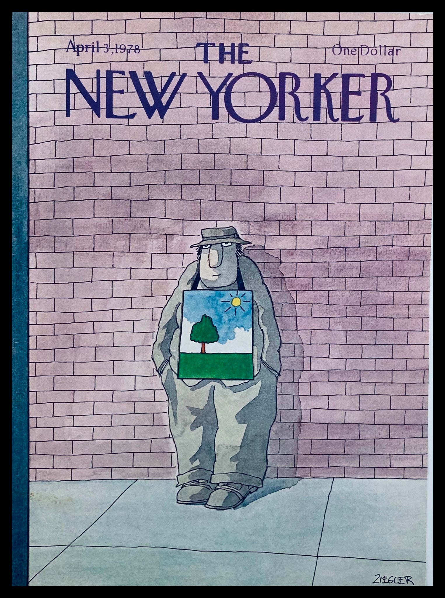 COVER ONLY The New Yorker April 3 1978 Art Canvass by Jack Ziegler No Label