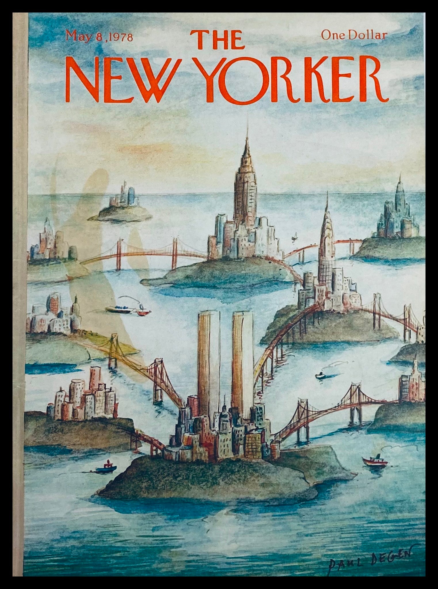 COVER ONLY The New Yorker May 8 1978 Manhattan Island by Paul Degen No Label