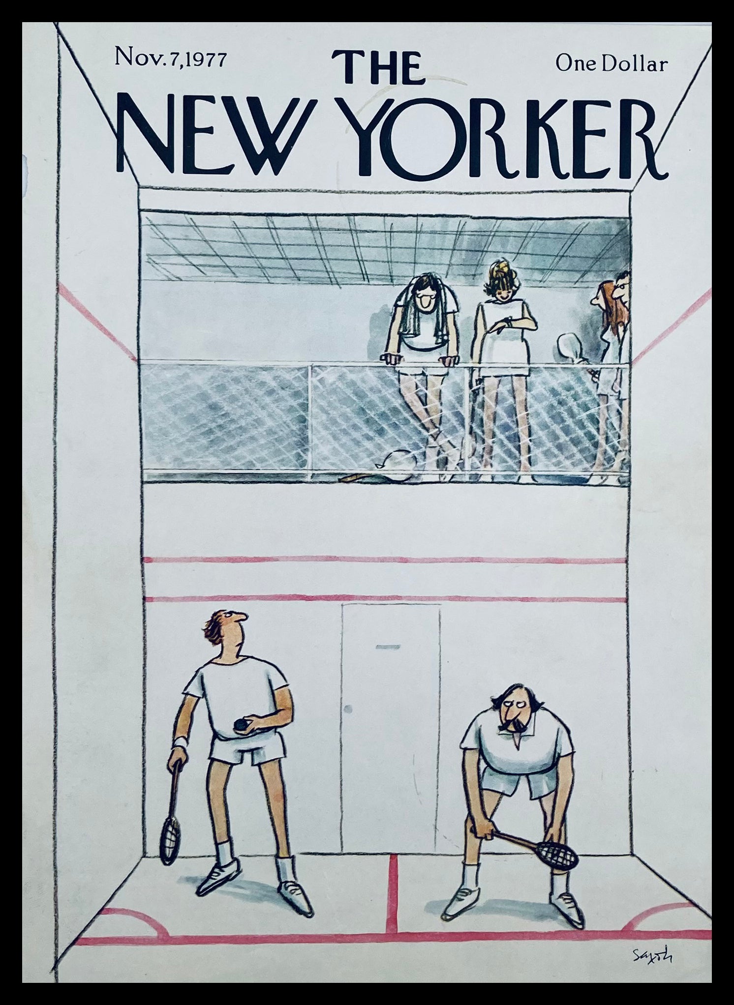 COVER ONLY The New Yorker November 7 1977 Playball by Charles Saxon No Label