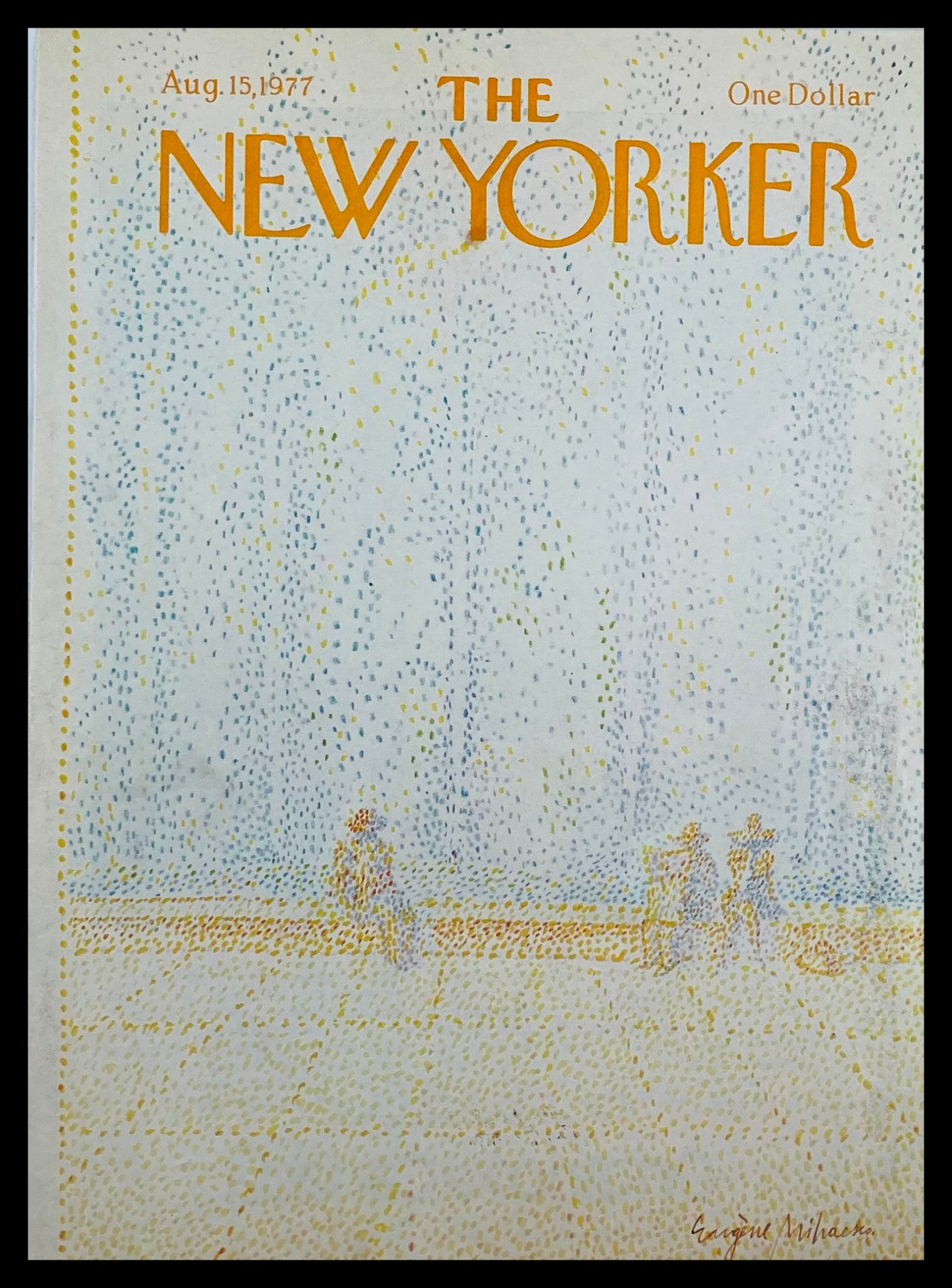 COVER ONLY The New Yorker August 15 1977 Dots by Eugene Mihaesco No Label