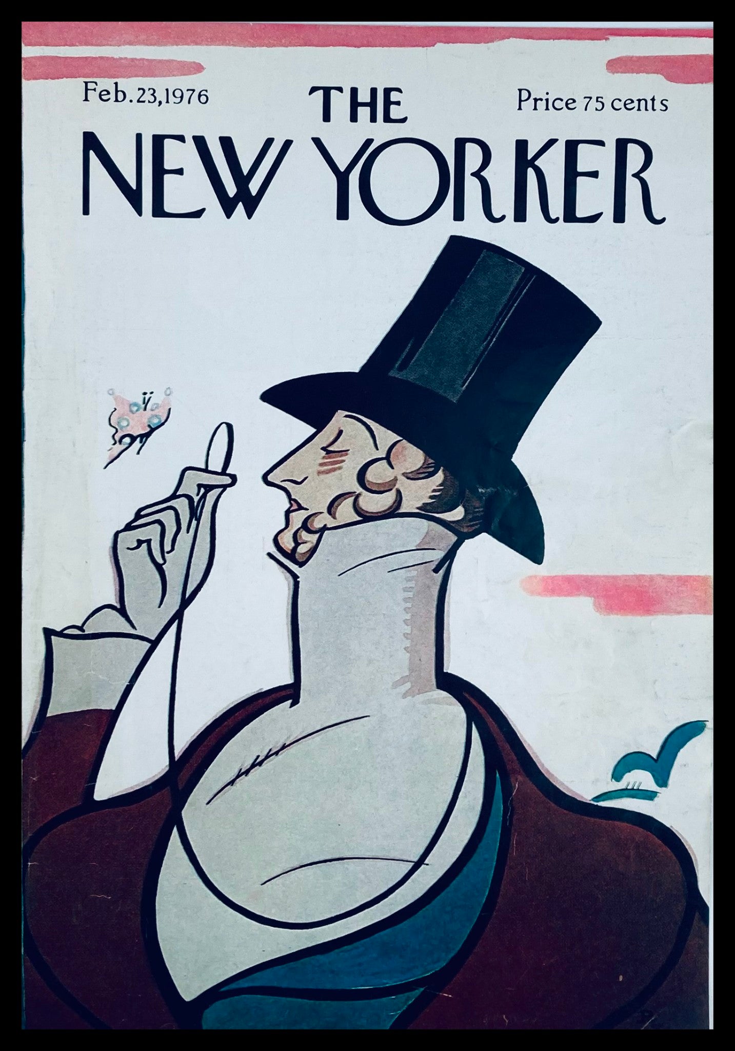 COVER ONLY The New Yorker February 23 1976 Gamemaster Tilley by Rea Irvin