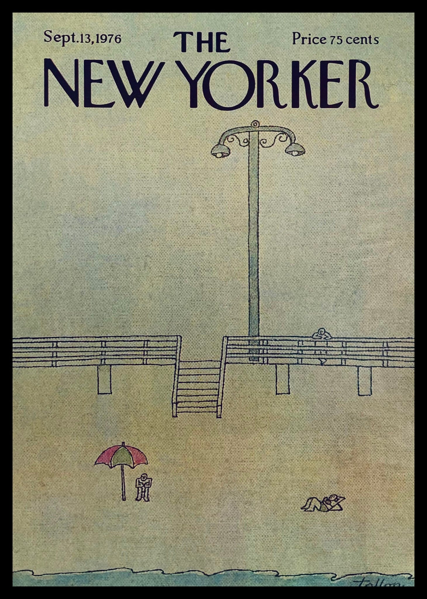 COVER ONLY The New Yorker September 13 1976 Off Shore by Robert Tallon No Label