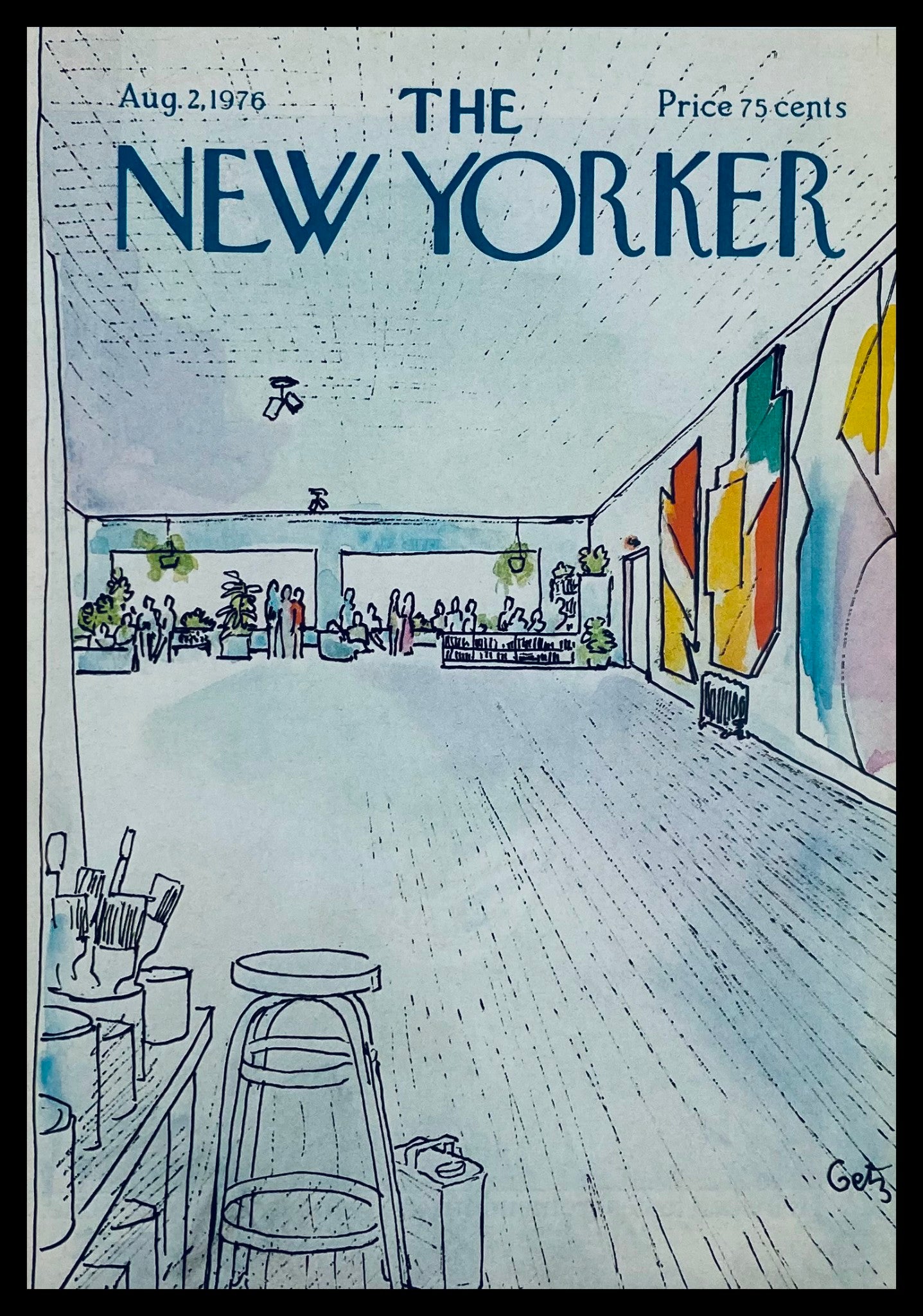 COVER ONLY The New Yorker August 2 1976 Art Gallery by Arthur Getz No Label