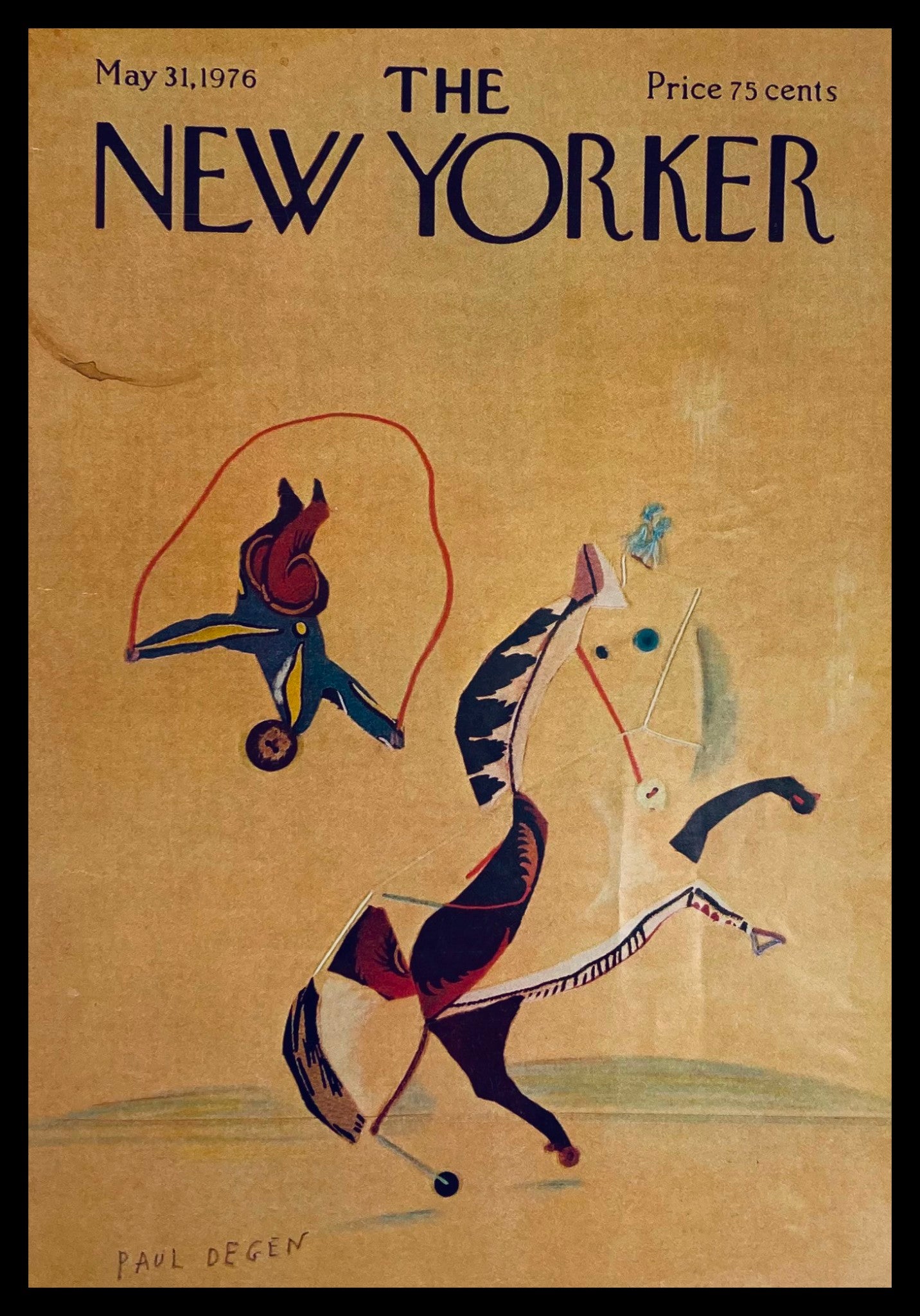 COVER ONLY The New Yorker May 31 1976 Circus Horse by Paul Degen No Label