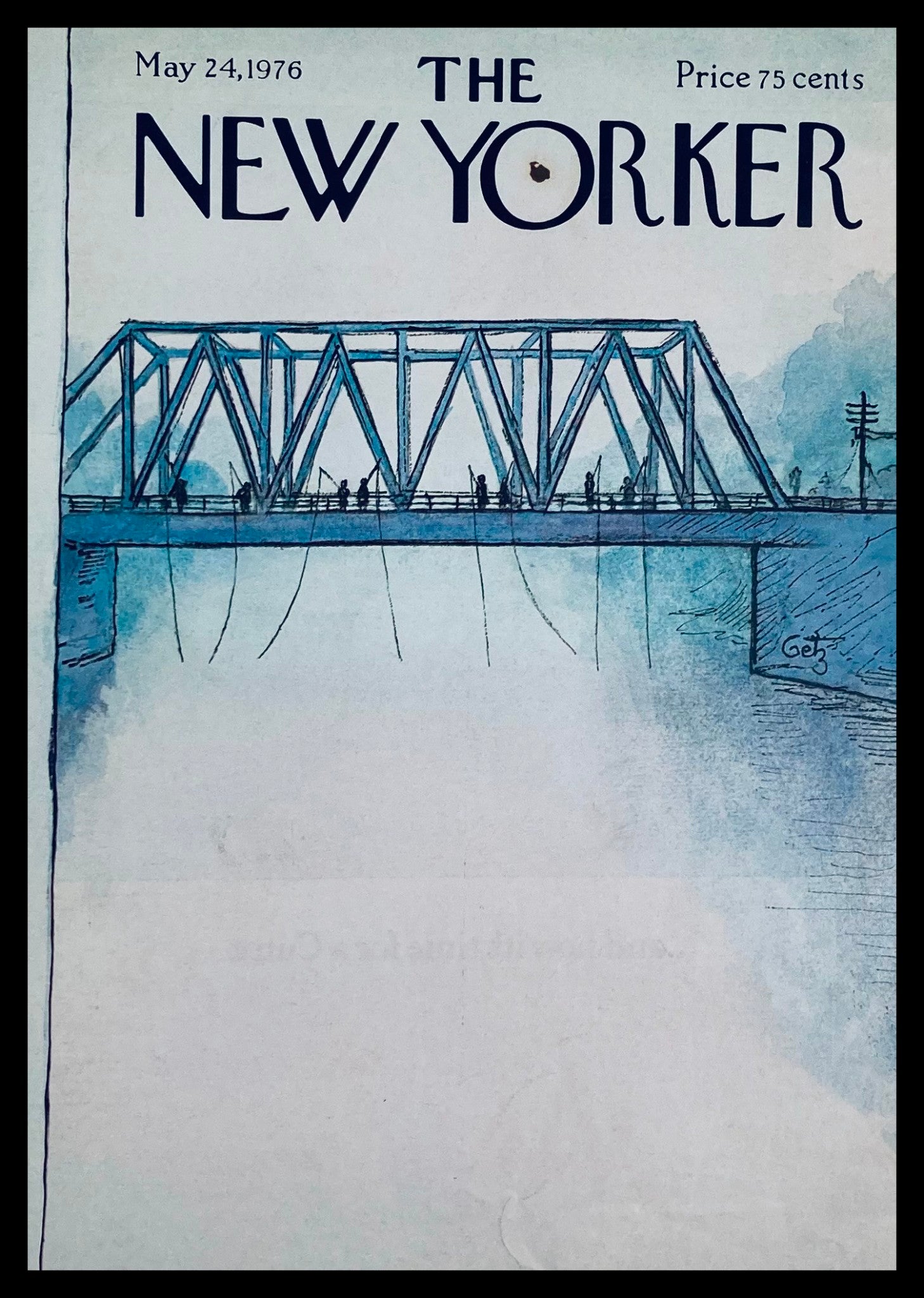 COVER ONLY The New Yorker May 24 1976 Fish On by Arthur Getz No Label