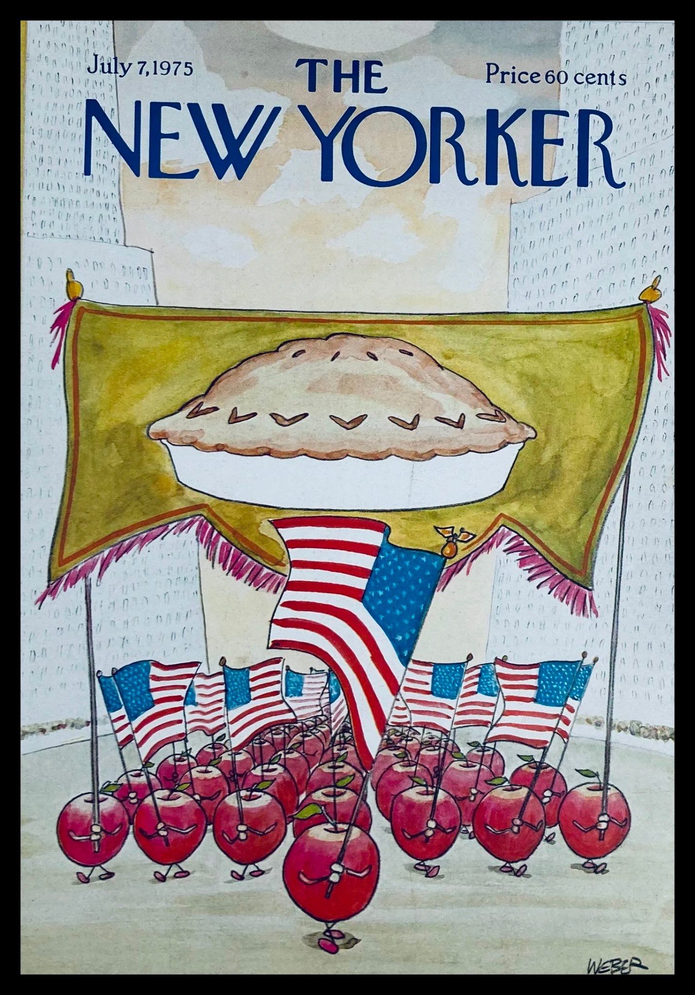 COVER ONLY The New Yorker July 7 1975 Pie of July by Chris Weber No Label