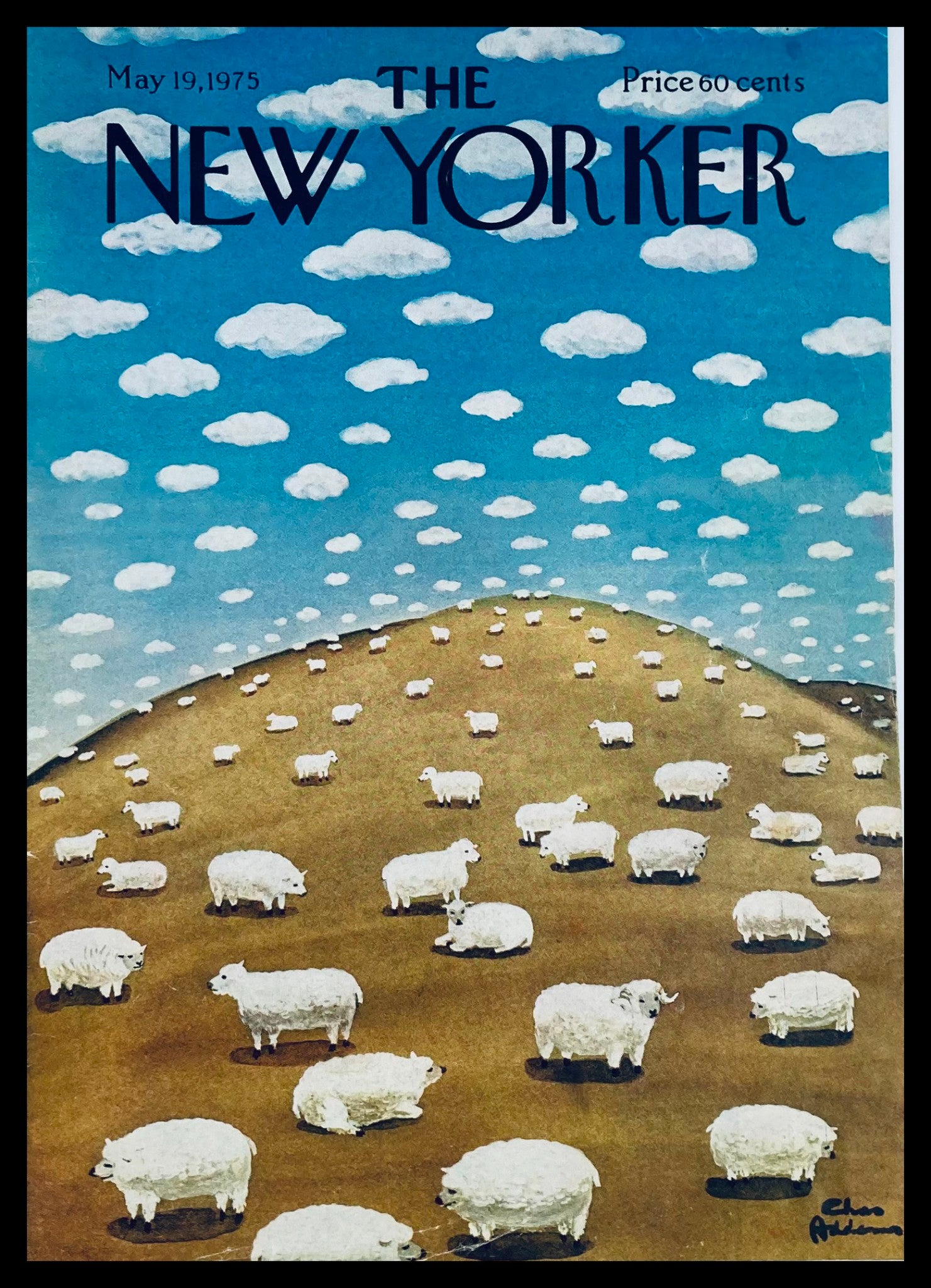 COVER ONLY The New Yorker May 19 1975 Lamb of Clouds by Chas Addams No Label