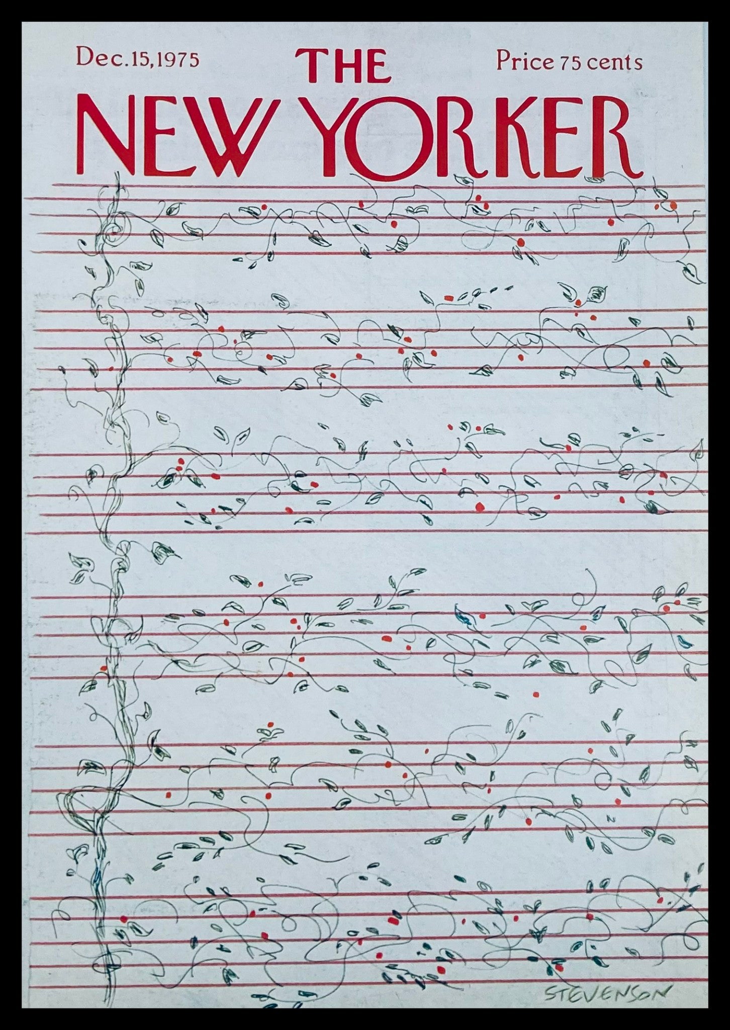 COVER ONLY The New Yorker December 15 1975 Vine Notes by James Stevenson