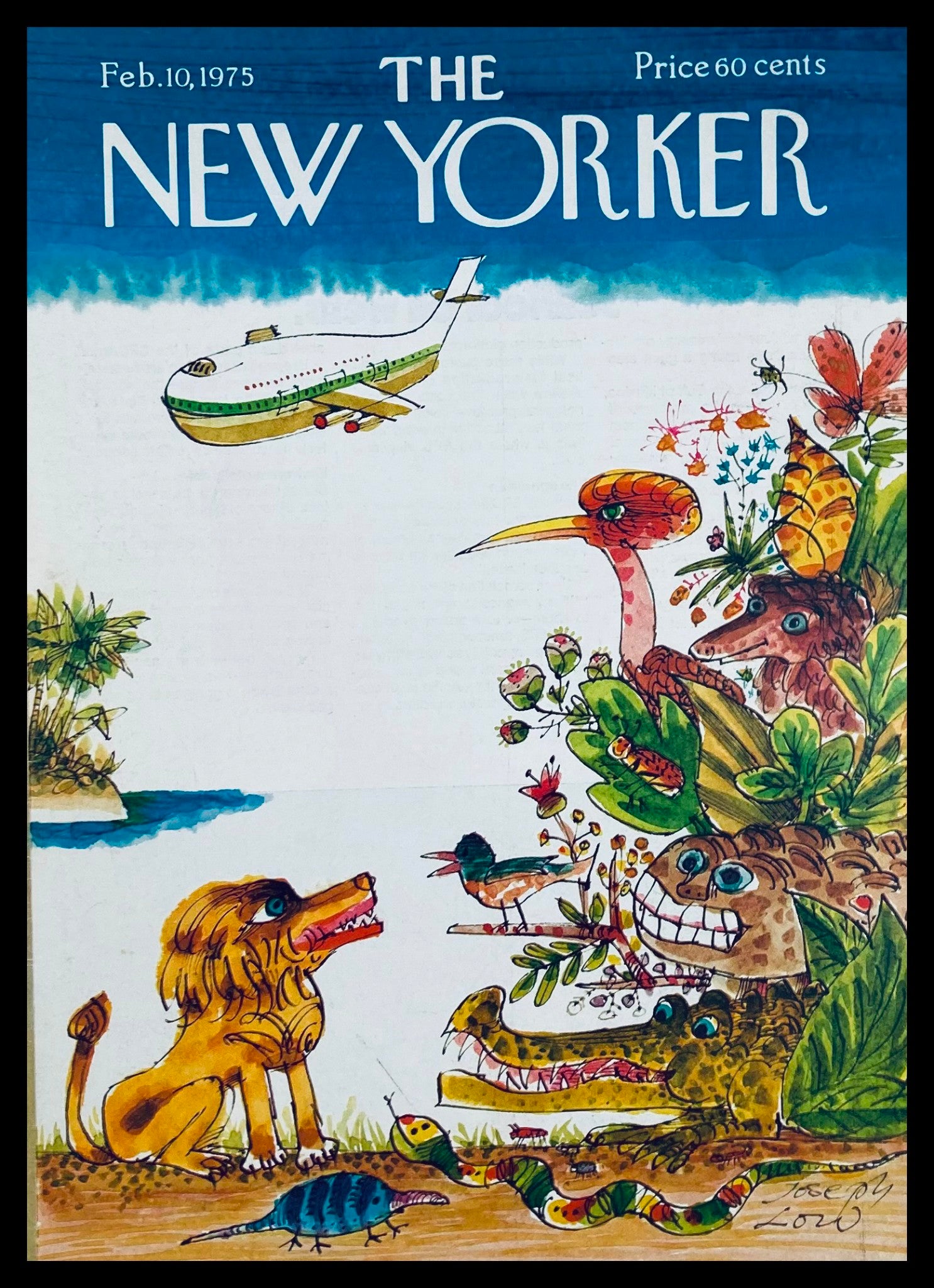 COVER ONLY The New Yorker February 10 1975 King of Jungle by Joseph Low No Label