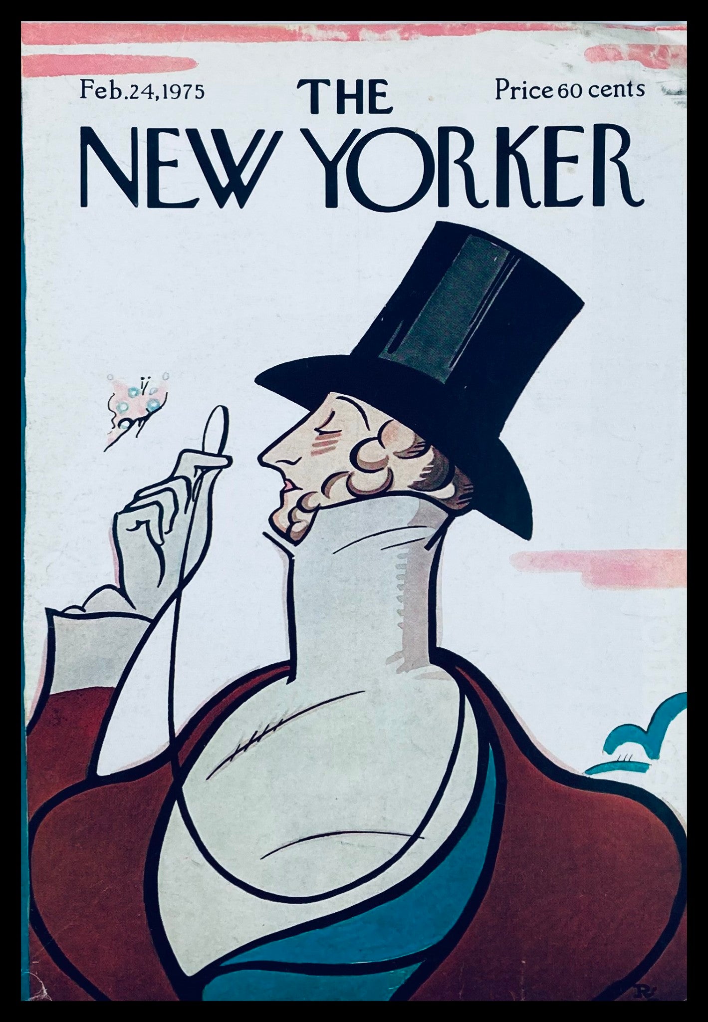 COVER ONLY The New Yorker February 24 1975 Mr. Tilley by Rea Irvin No Label