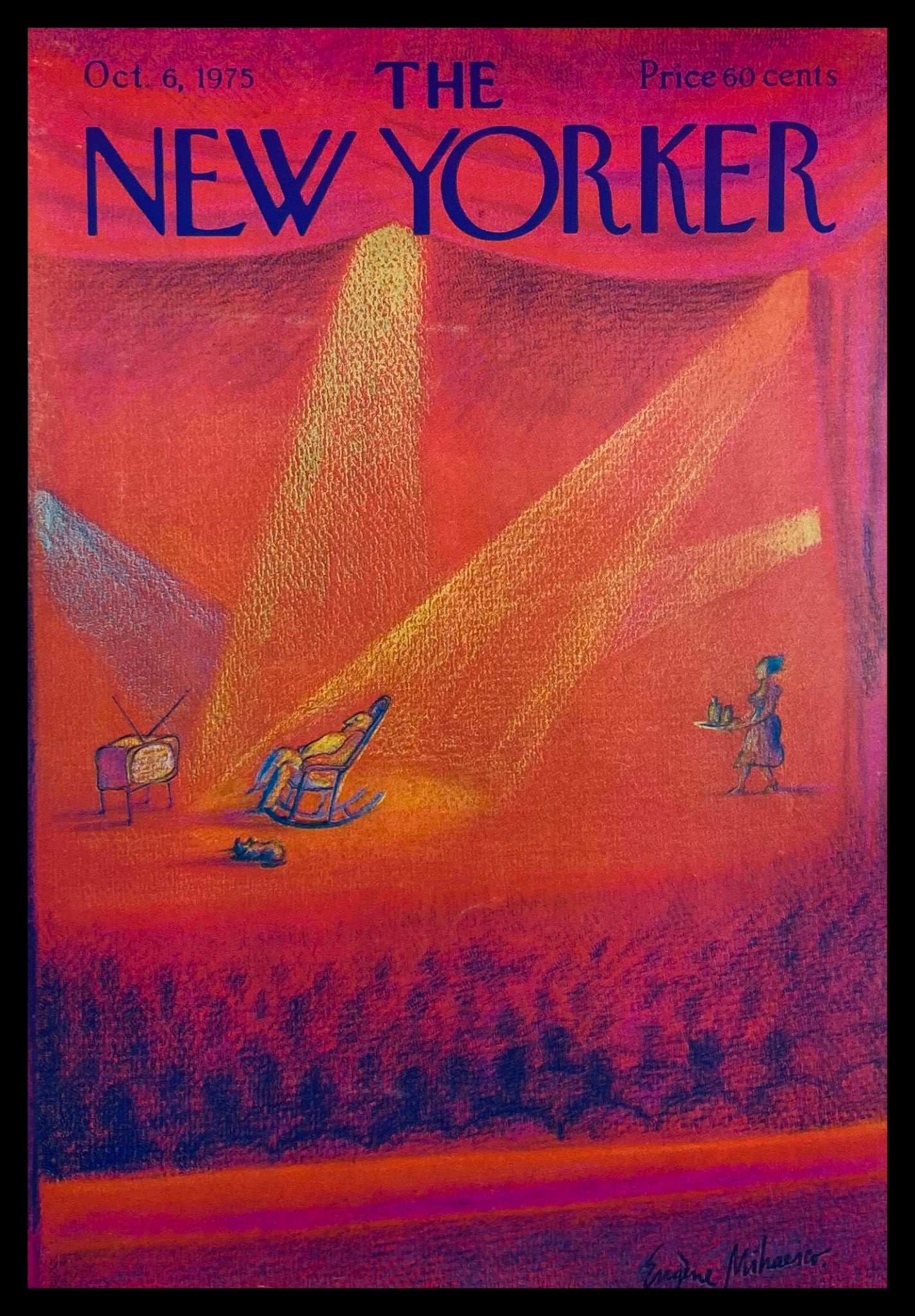 COVER ONLY The New Yorker October 6 1975 Broadway Show by Eugene Mihaesco