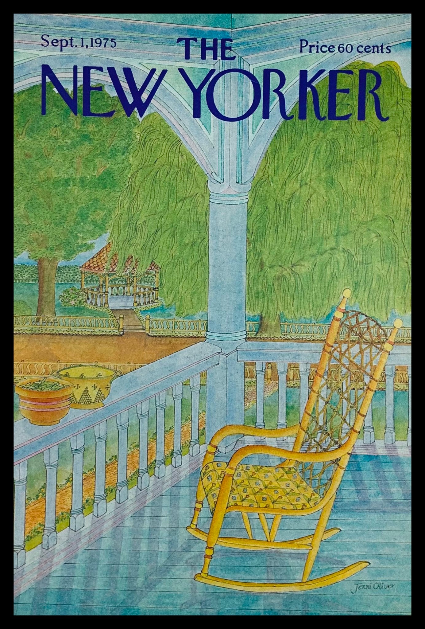 COVER ONLY The New Yorker September 1 1975 Rocking Chair by Jenni Oliver