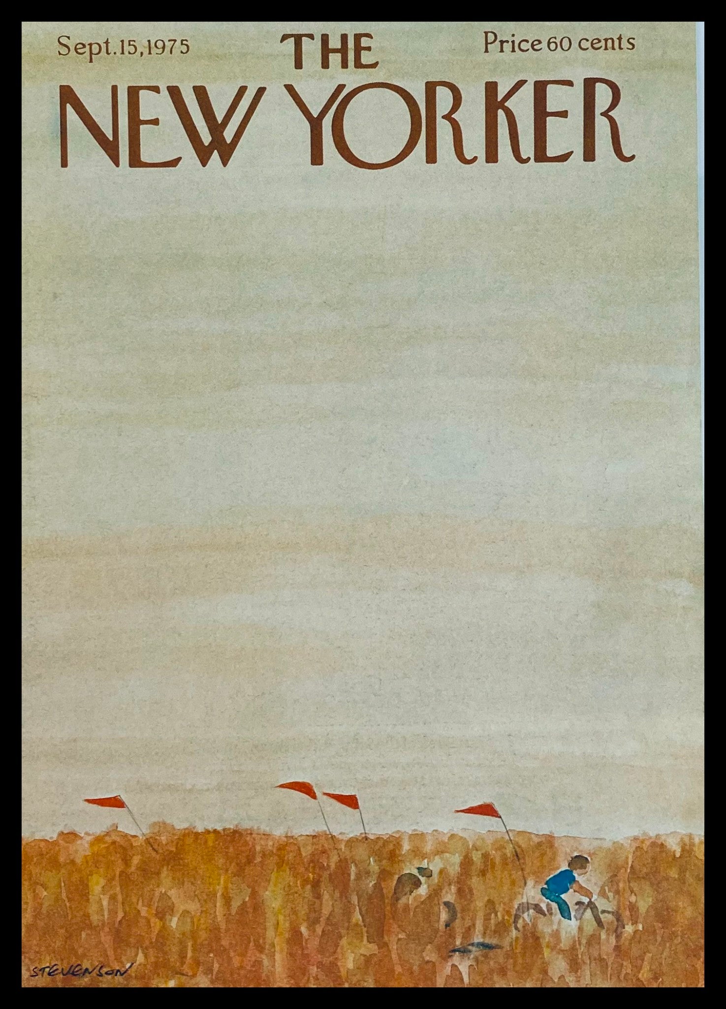 COVER ONLY The New Yorker September 15 1975 Bike Race by James Stevenson