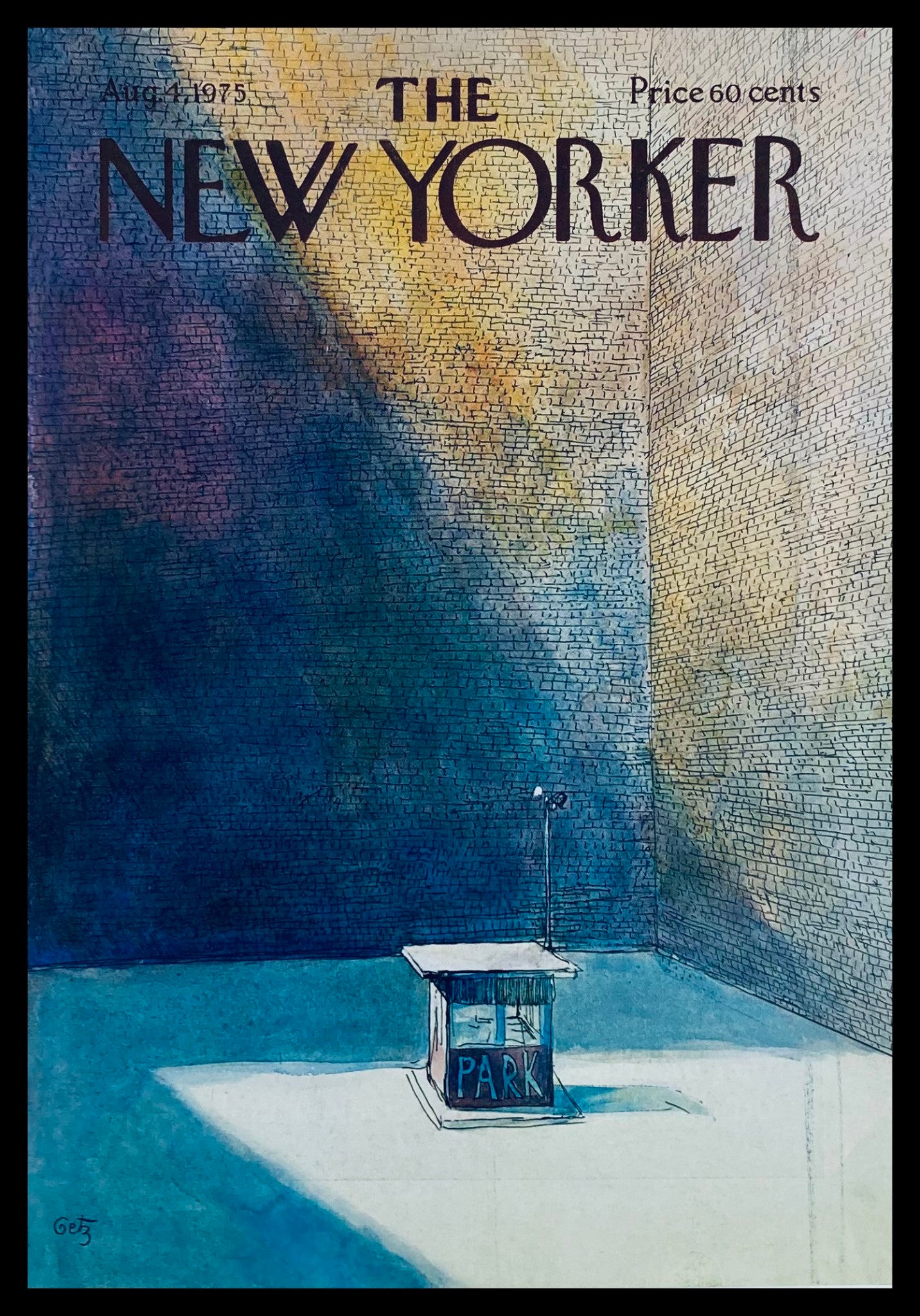 COVER ONLY The New Yorker August 4 1975 Empty Parking by Arthur Getz No Label