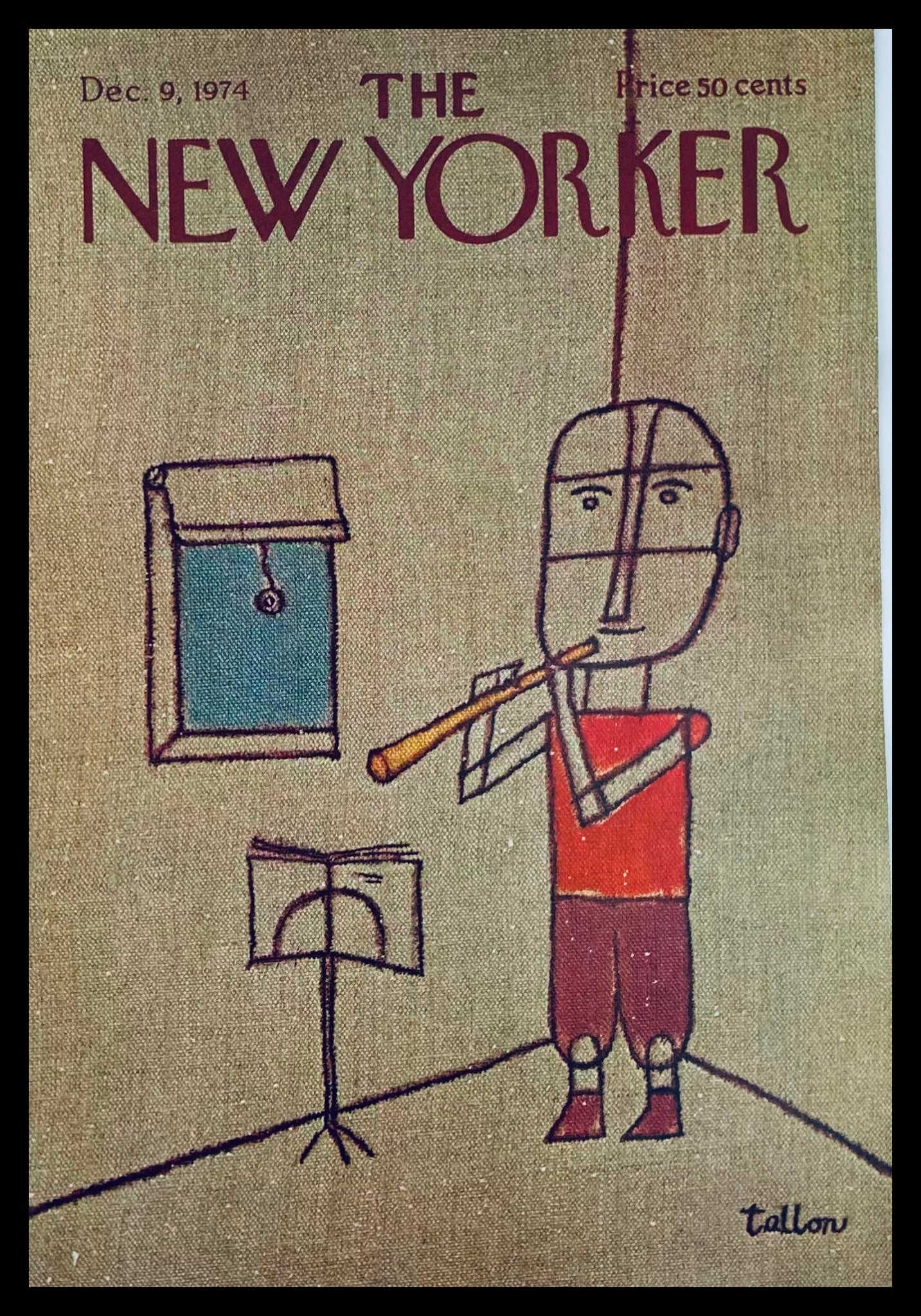 COVER ONLY The New Yorker December 9 1974 Solo Act by Robert Tallon No Label